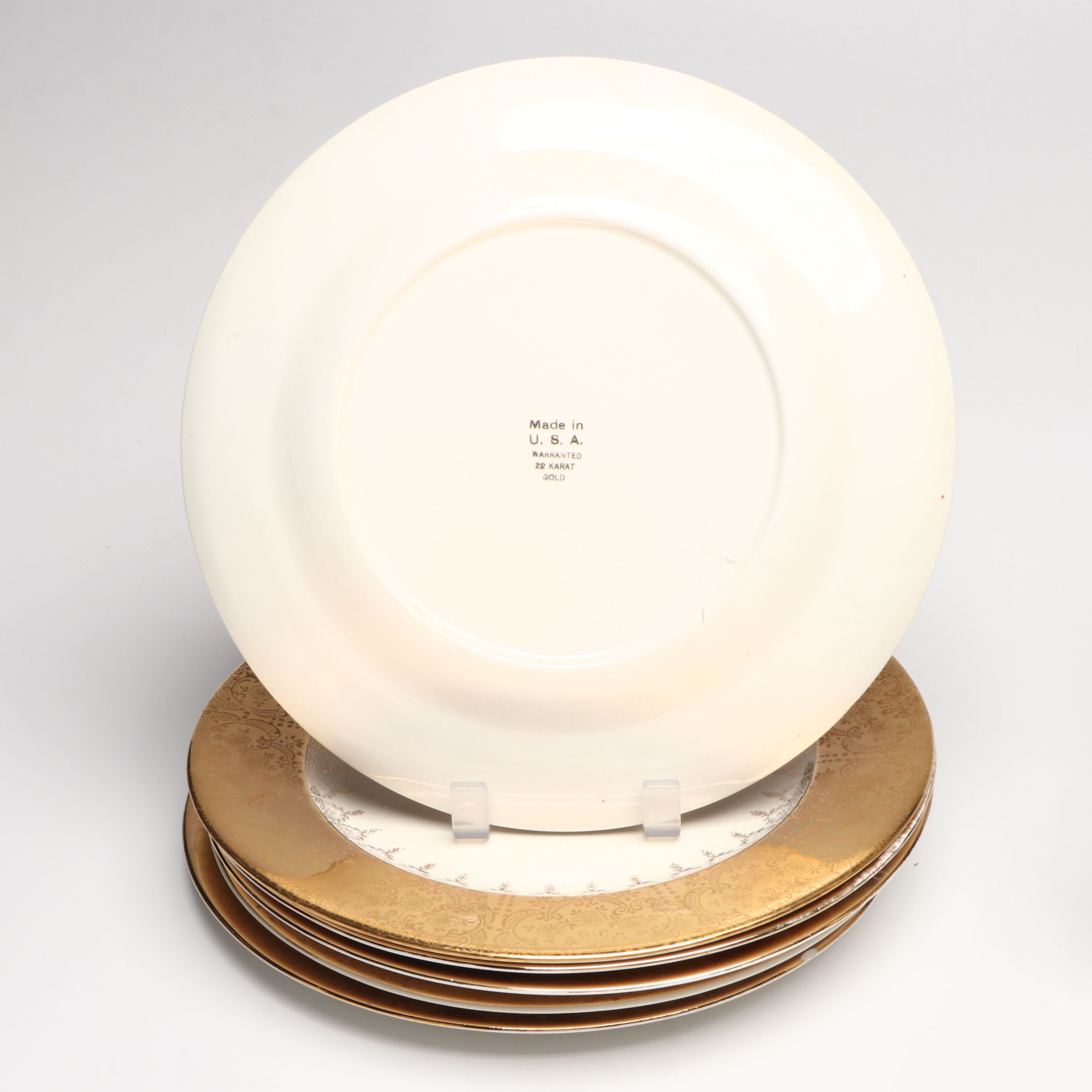 German Hand-Painted Fruit Motif Porcelain Plates with Other Table Décor