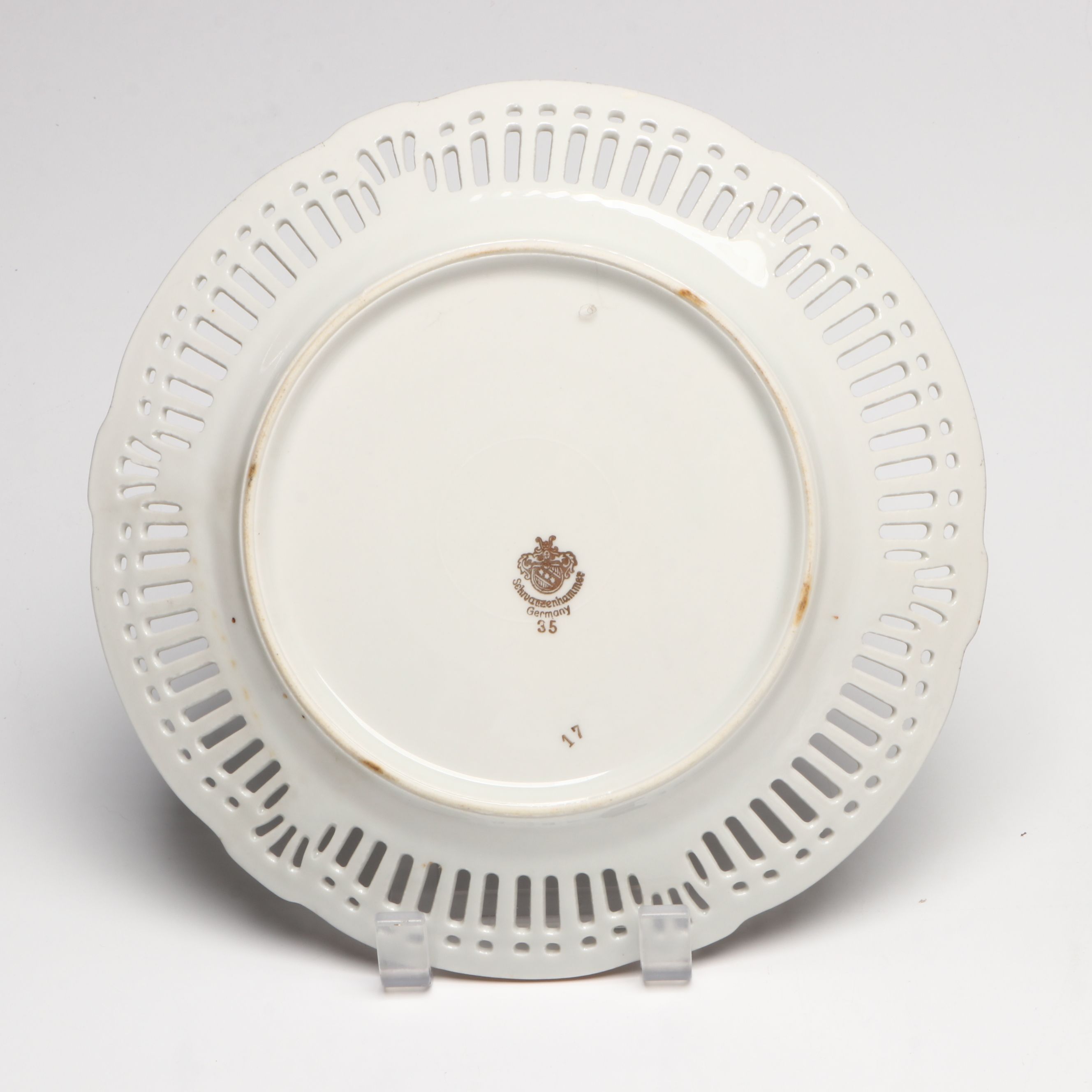 German Hand-Painted Fruit Motif Porcelain Plates with Other Table Décor