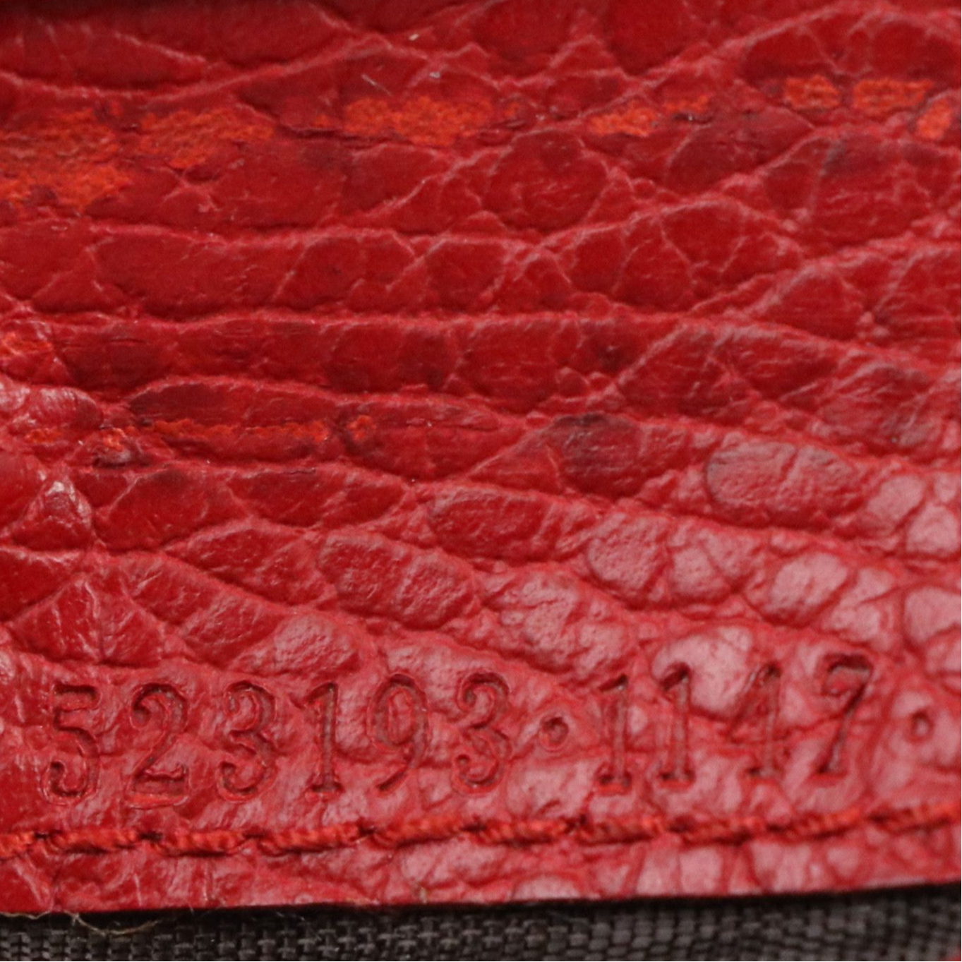 Gucci GG Marmont Compact Wallet in Red Grained Calfskin Leather