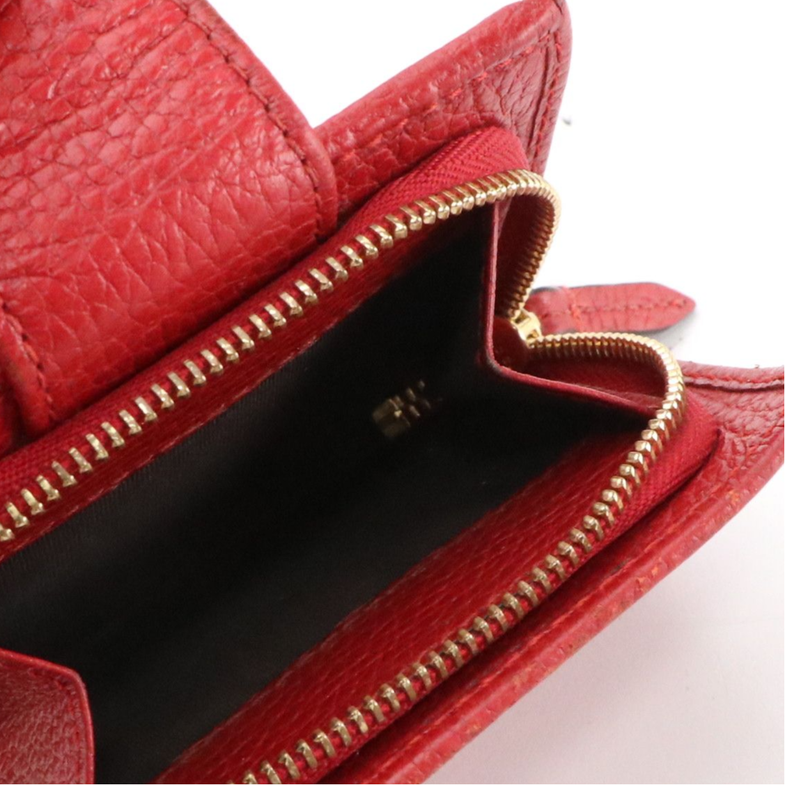 Gucci GG Marmont Compact Wallet in Red Grained Calfskin Leather