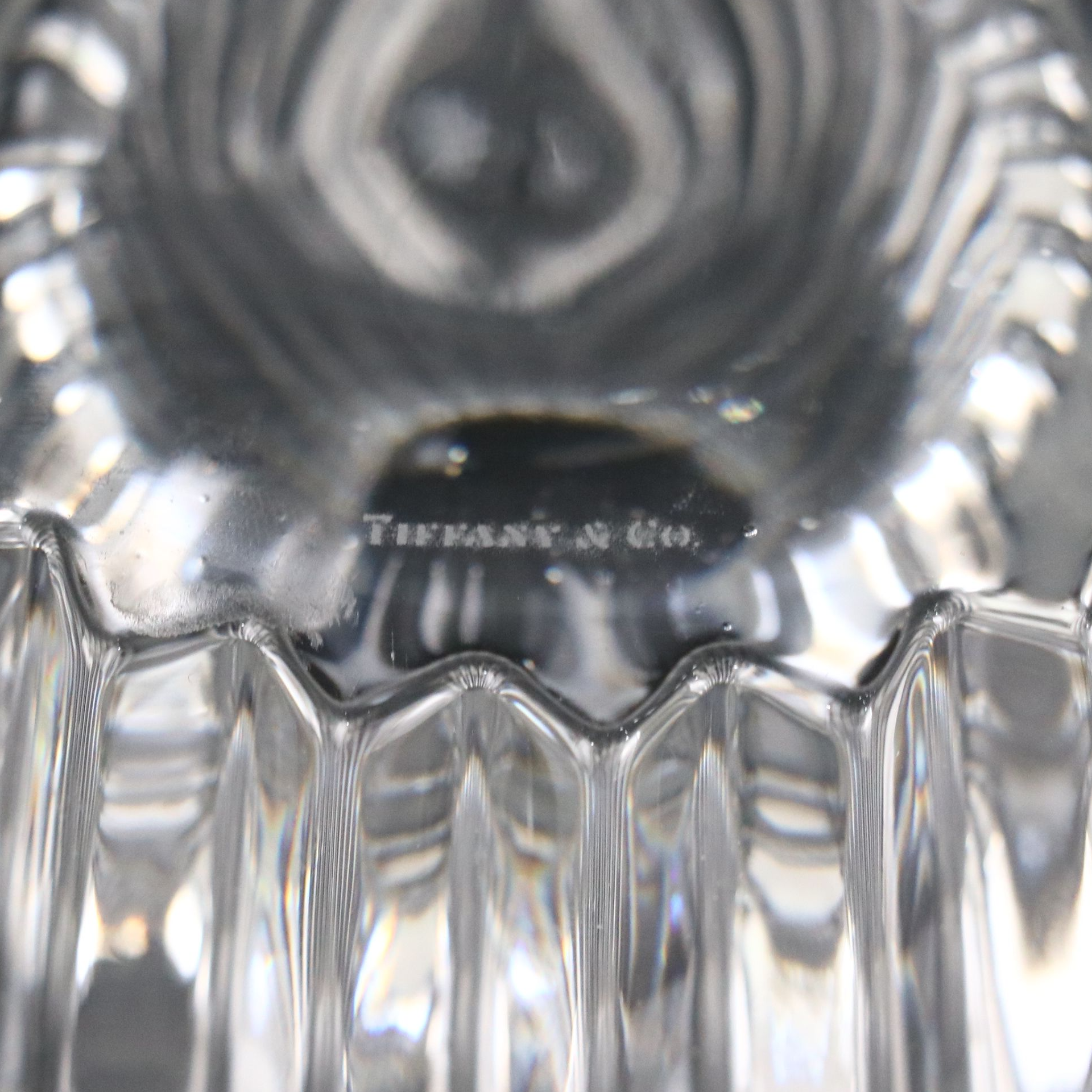 Tiffany & Co. Italian Vertical Cut Crystal Flower Vase, 1990s