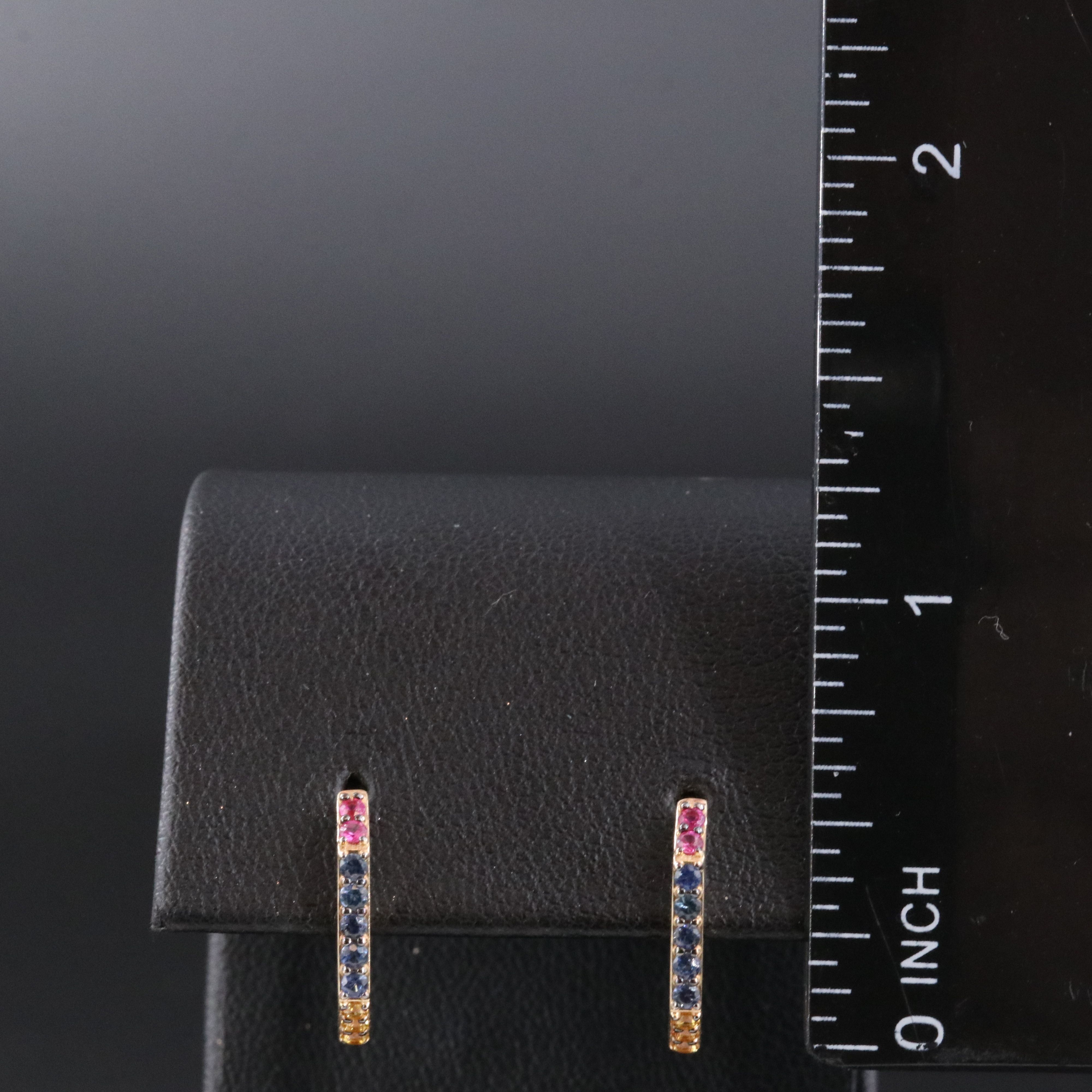 EFFY 14K Sapphire and Ruby J-Hoop Earrings