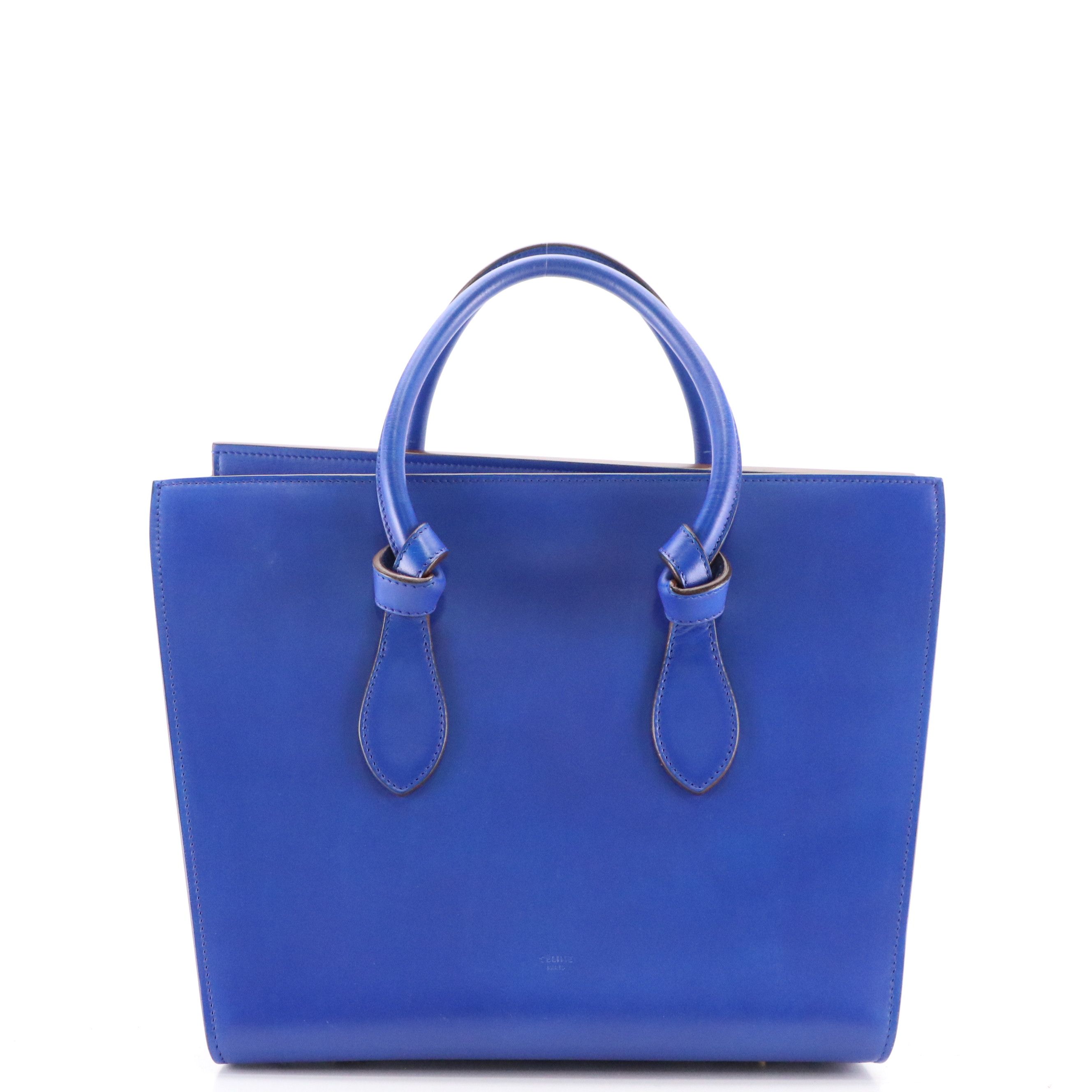Céline Tie Knot Tote in Royal Blue Calfskin Leather