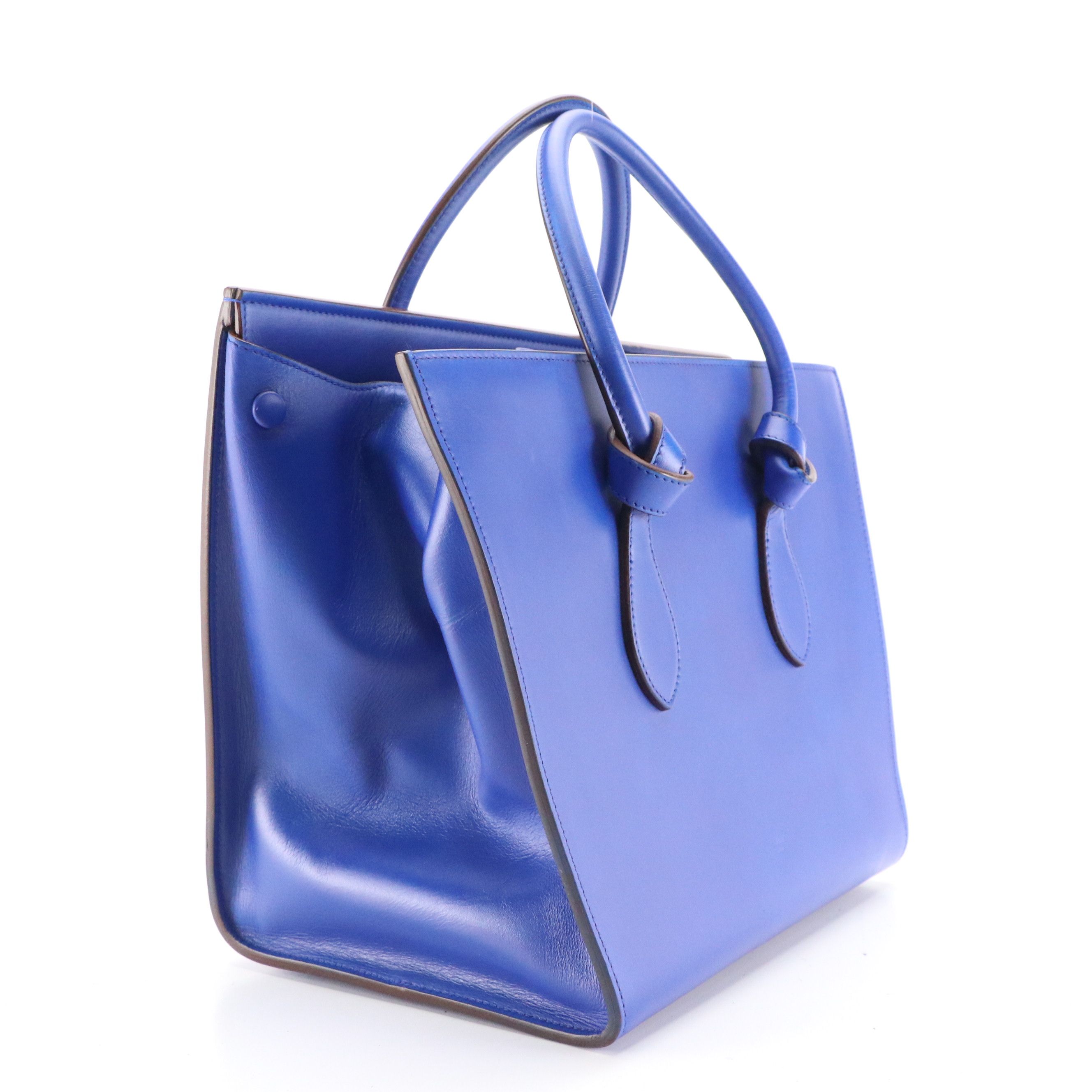 Céline Tie Knot Tote in Royal Blue Calfskin Leather