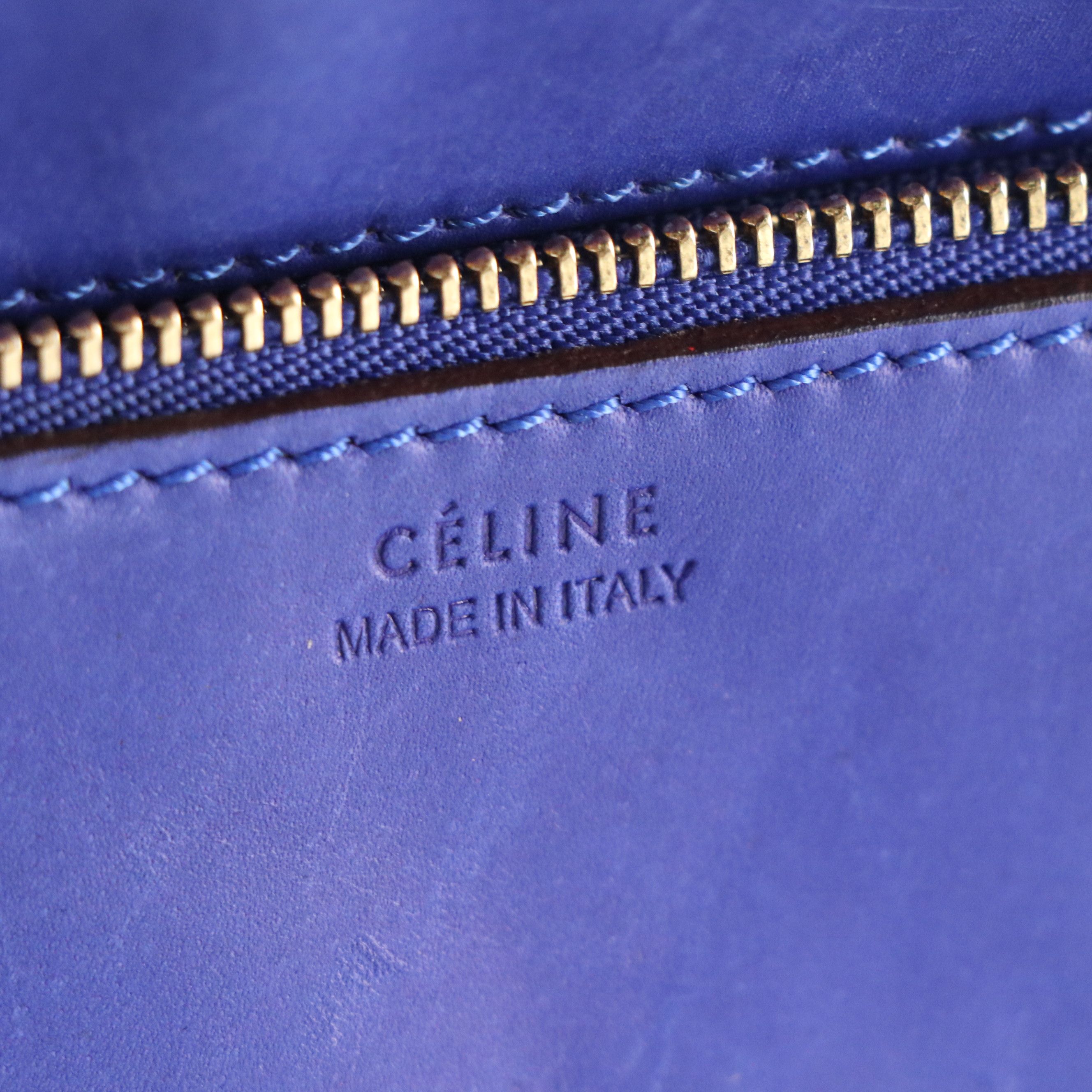 Céline Tie Knot Tote in Royal Blue Calfskin Leather