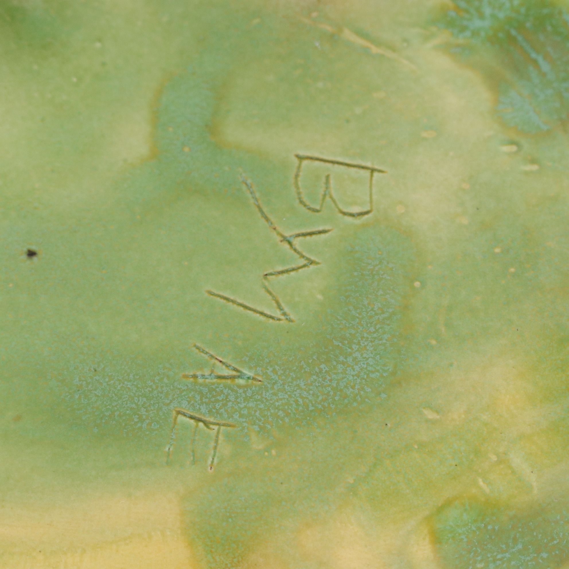 Green Ceramic Hobbyist Fan Vase, Mid to Late 20th Century