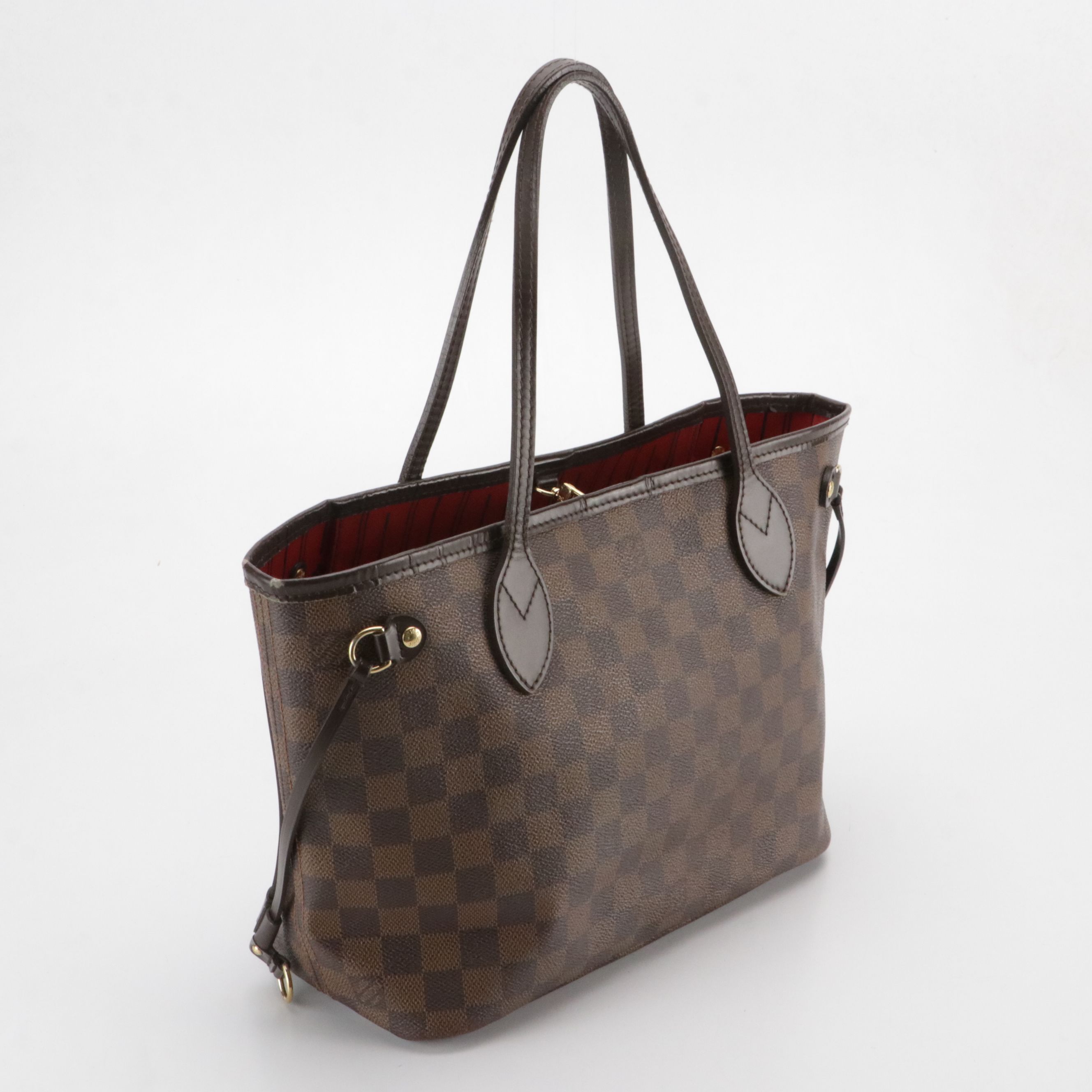 Louis Vuitton Neverfull PM Tote Bag in Damier Ebene Canvas and leather