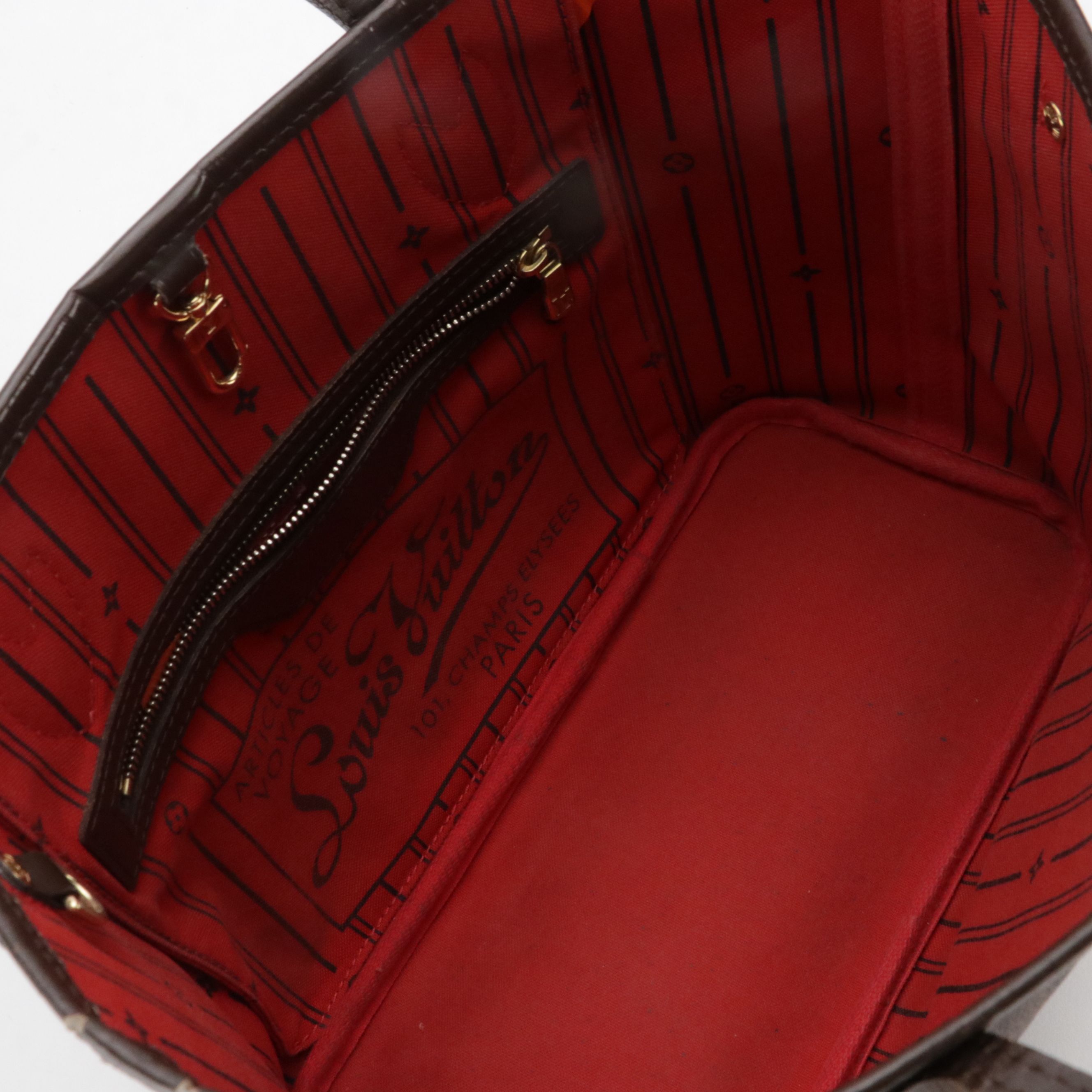 Louis Vuitton Neverfull PM Tote Bag in Damier Ebene Canvas and leather