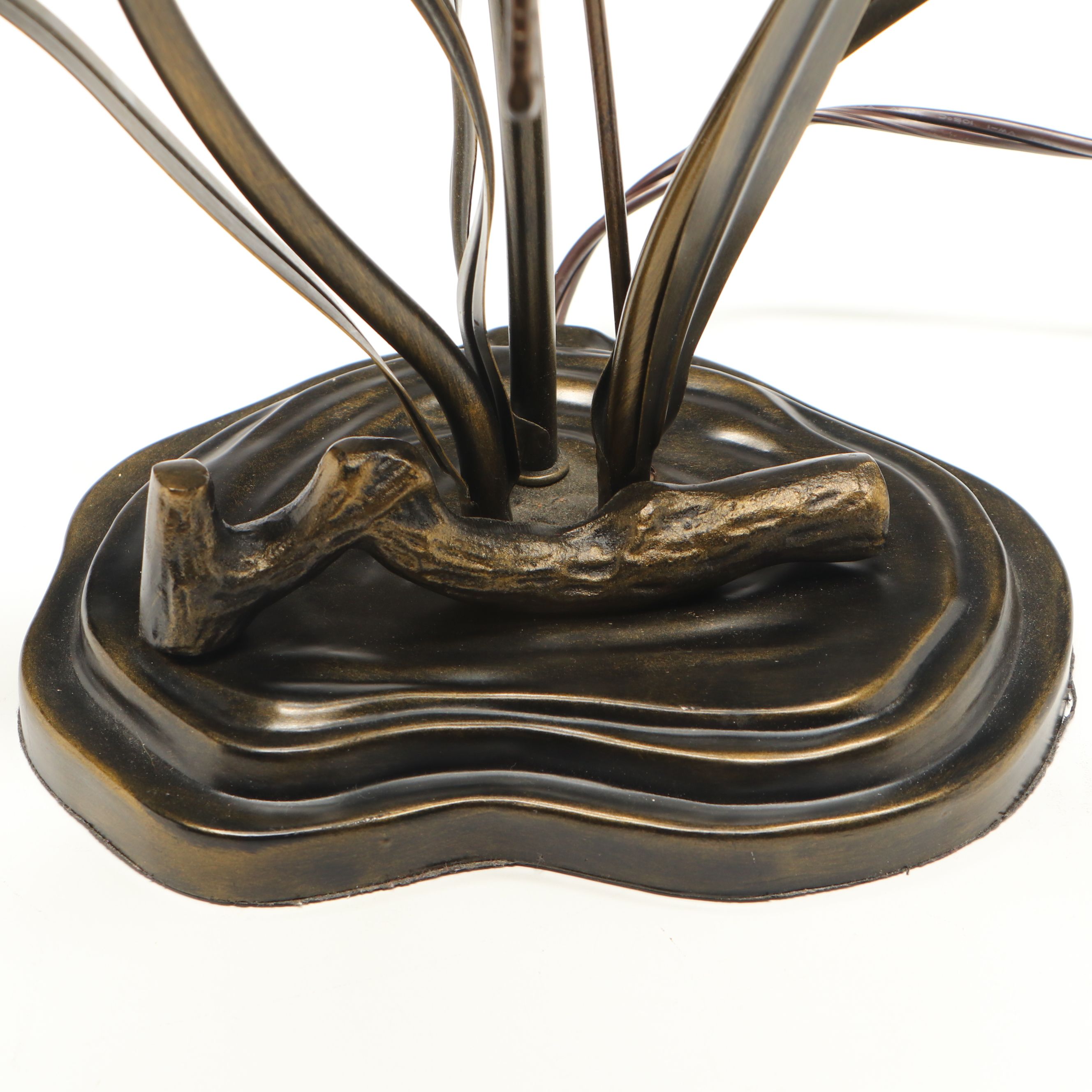 Art Nouveau Style Dragonfly and Lilies Accent Lamp, 21st Century
