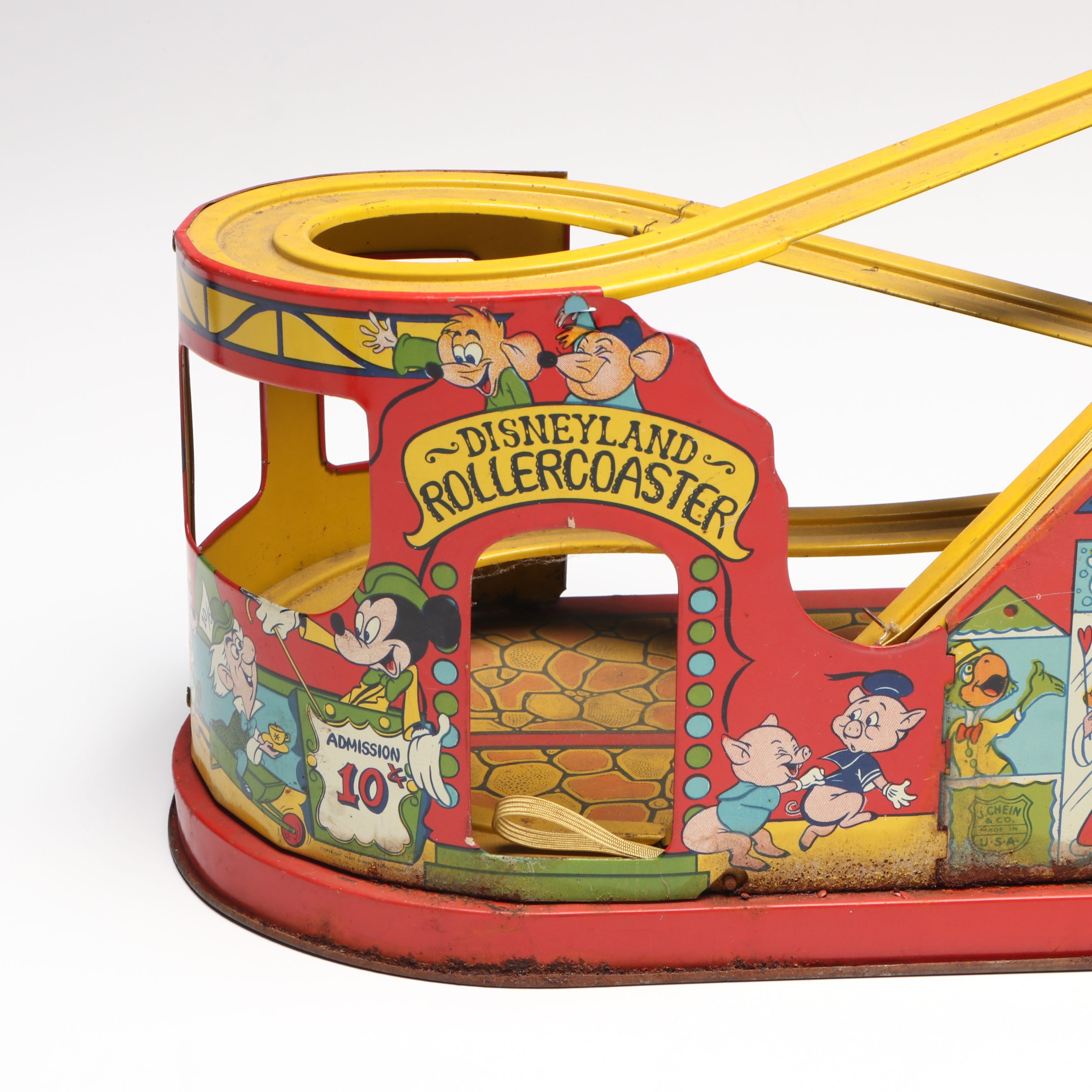 J. Chein & Co. Tin "Disneyland Rollercoaster" Toy, Mid-20th Century