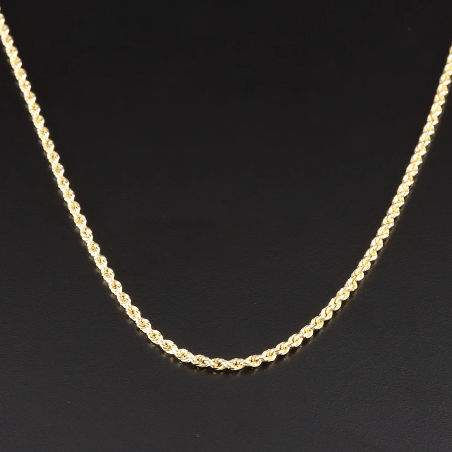 14K Rope Chain Necklace | EBTH