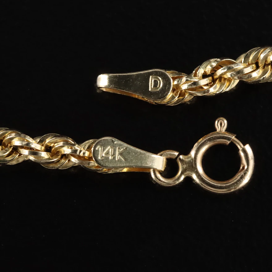 14K Rope Chain Necklace | EBTH