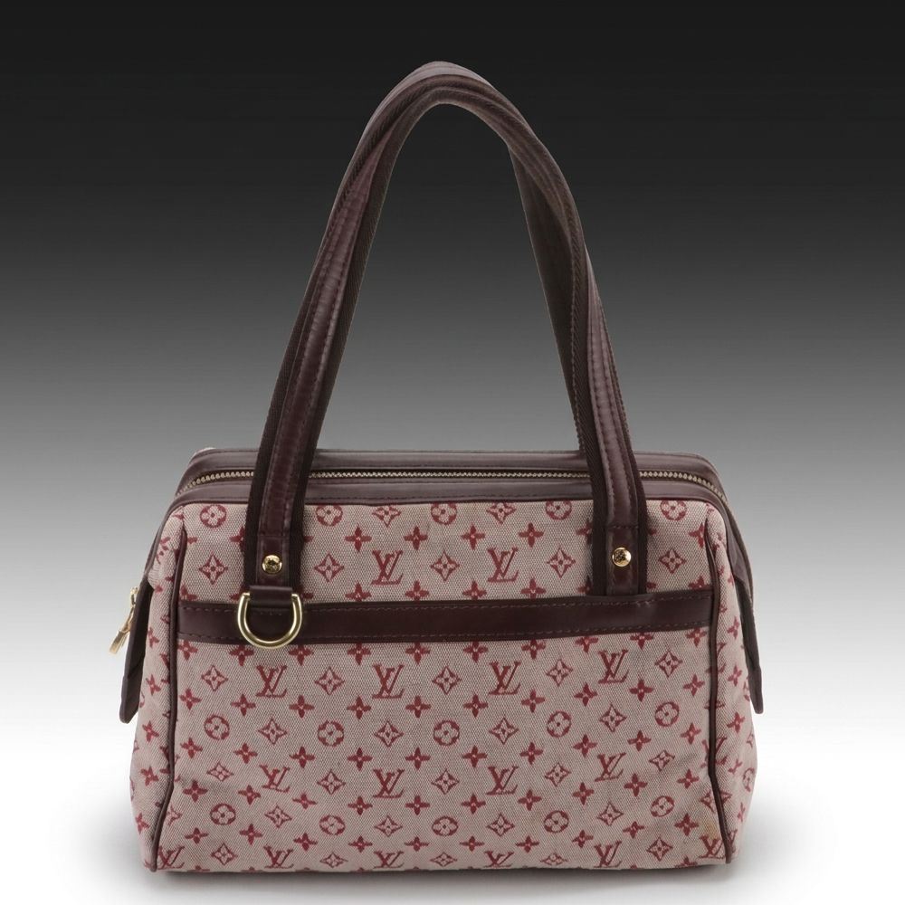 Louis Vuitton Josephine PM Bag in Cherry Monogram Mini Lin Canvas and Leather