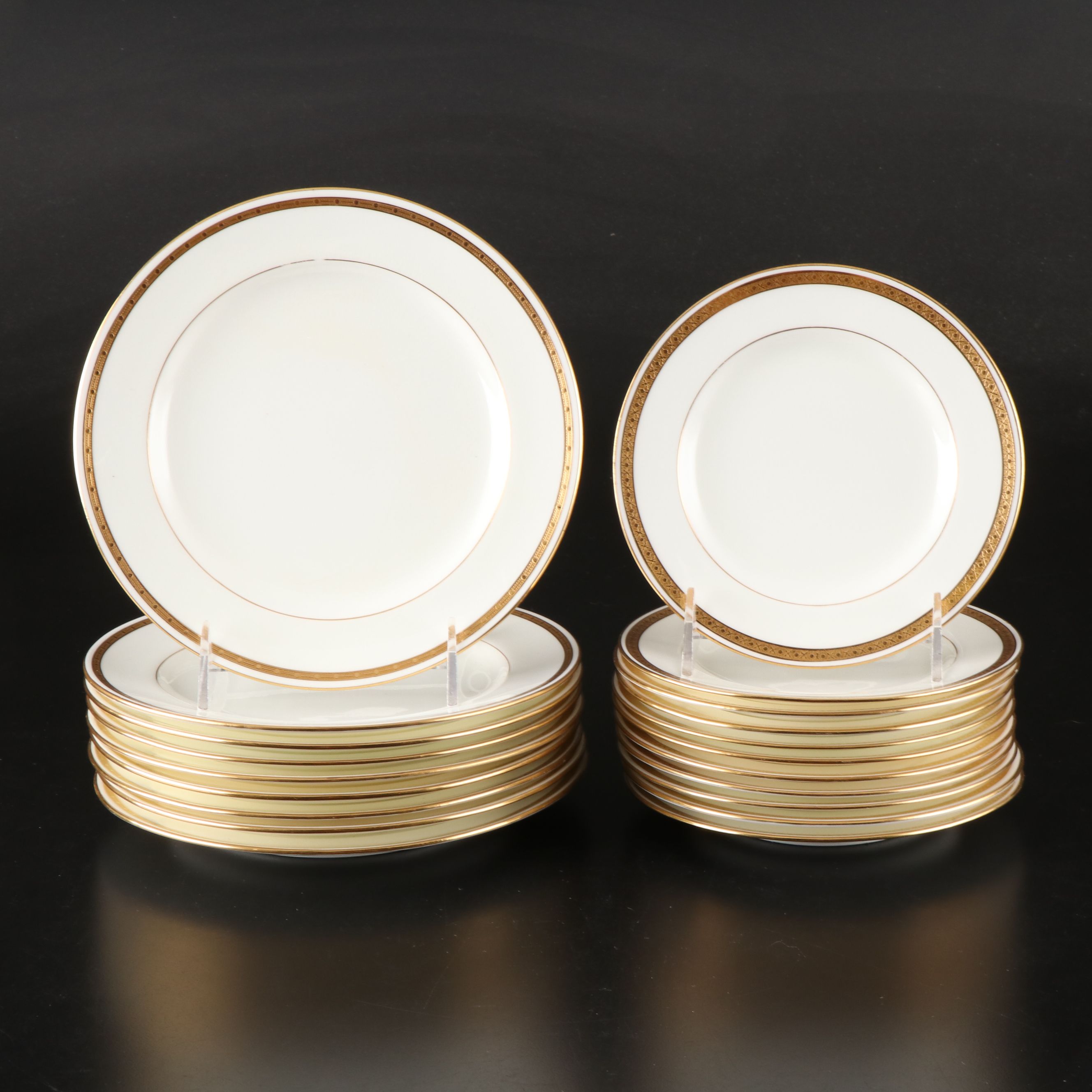 Mintons Gilt Trim Porcelain Plates