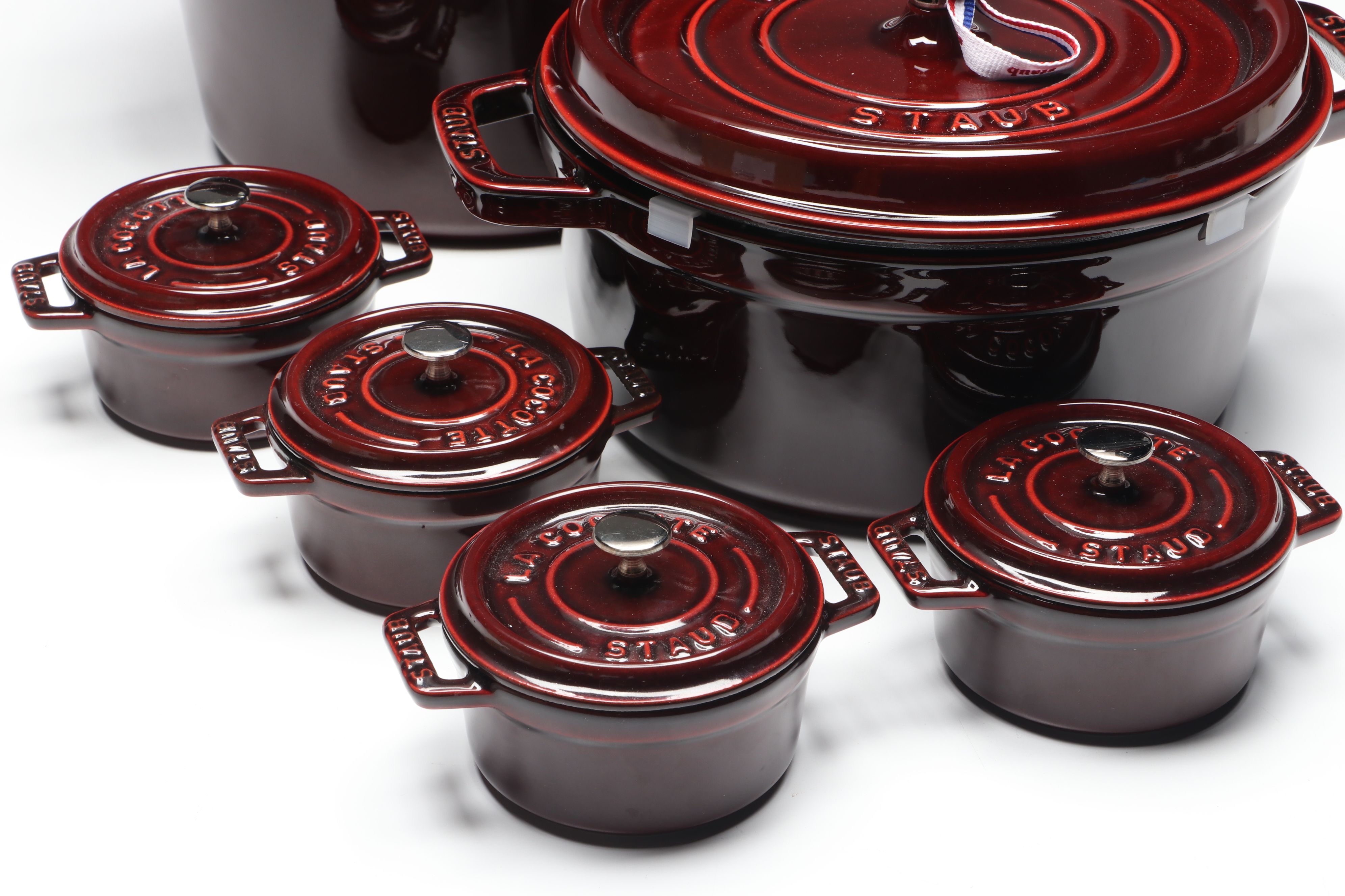 Staub "Grenadine" Enameled Cast Iron Round Dutch Ovens