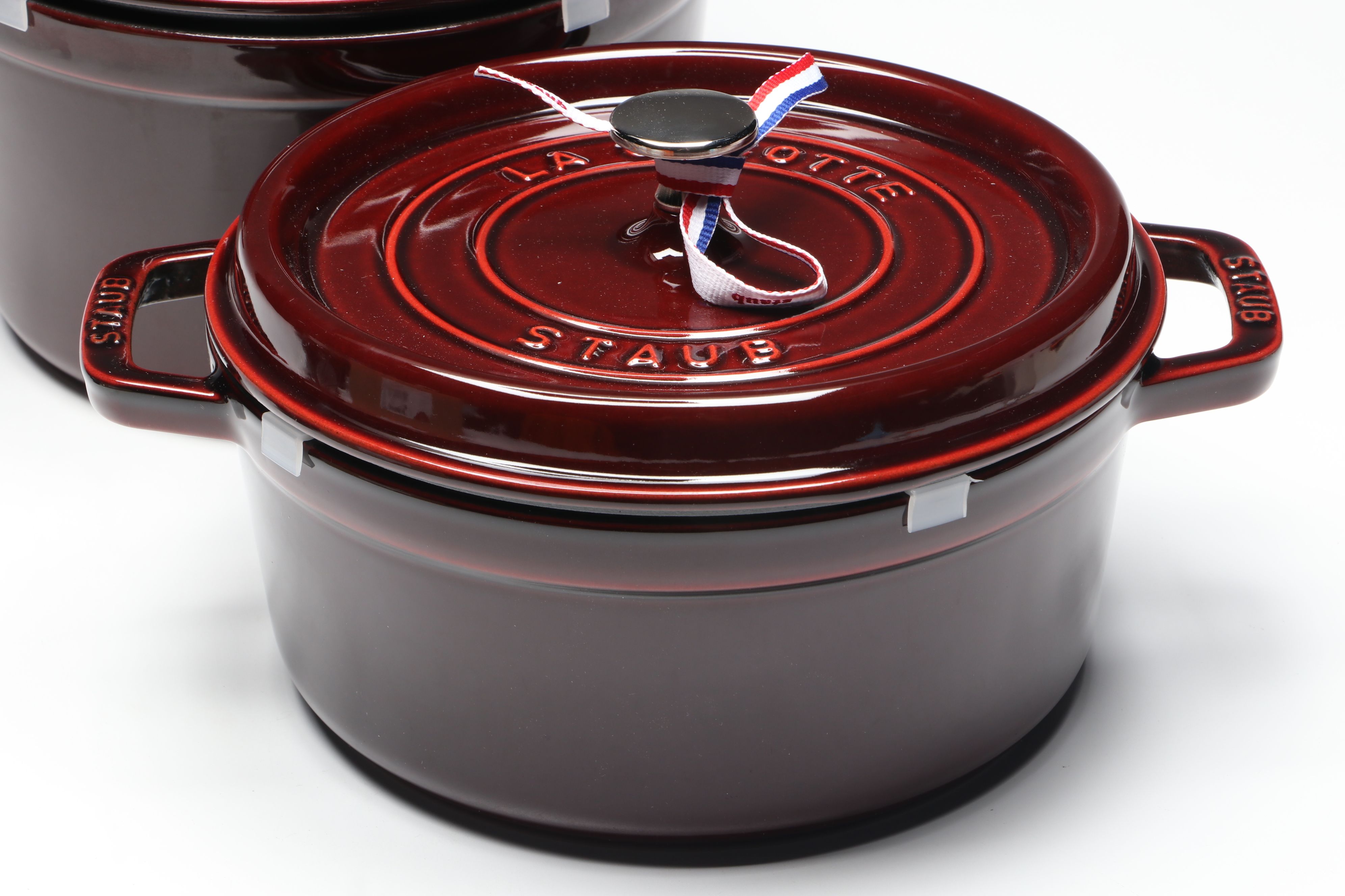 Staub "Grenadine" Enameled Cast Iron Round Dutch Ovens