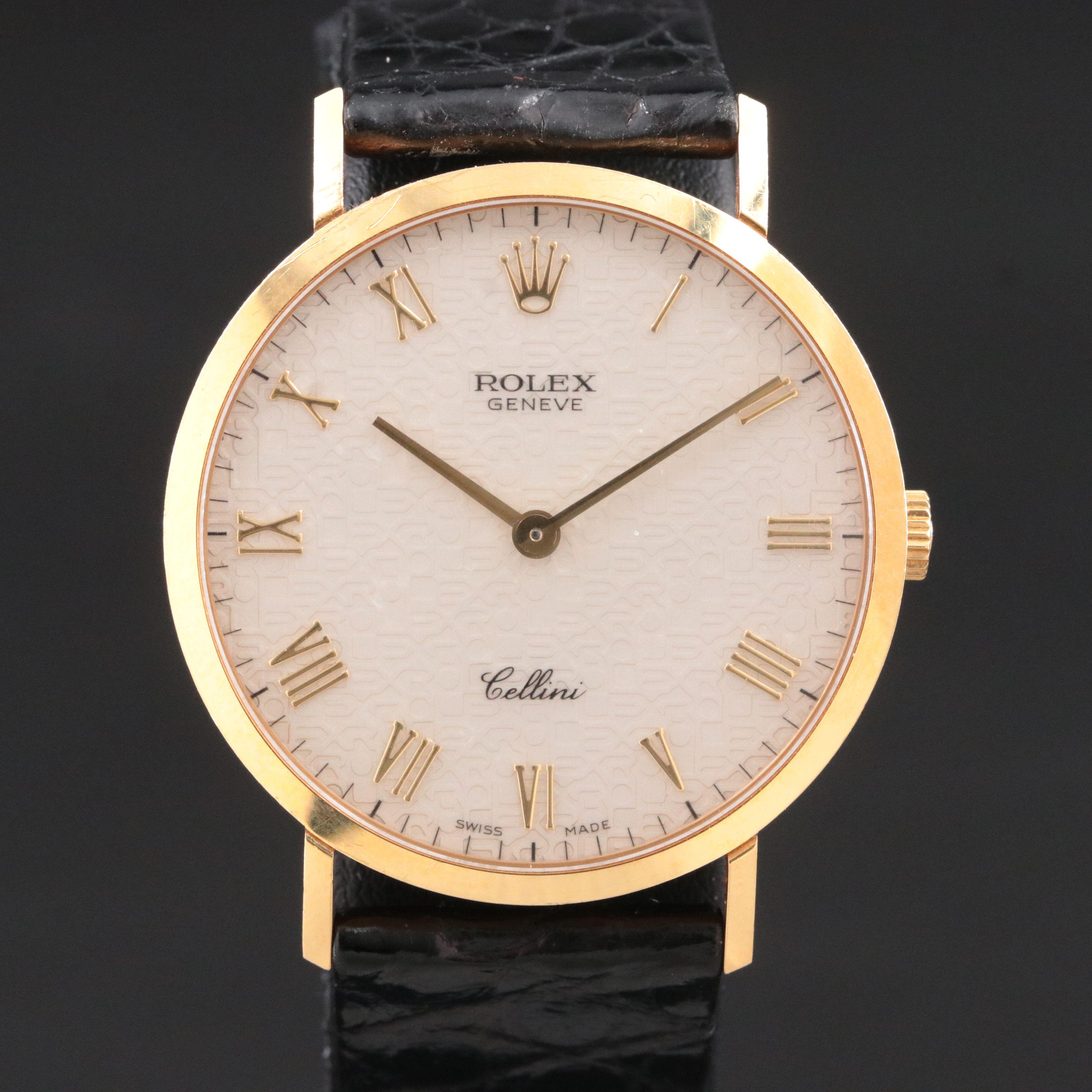 18K Rolex Cellini Manual Wind Ivory Jubilee Dial Model 4112 Watch