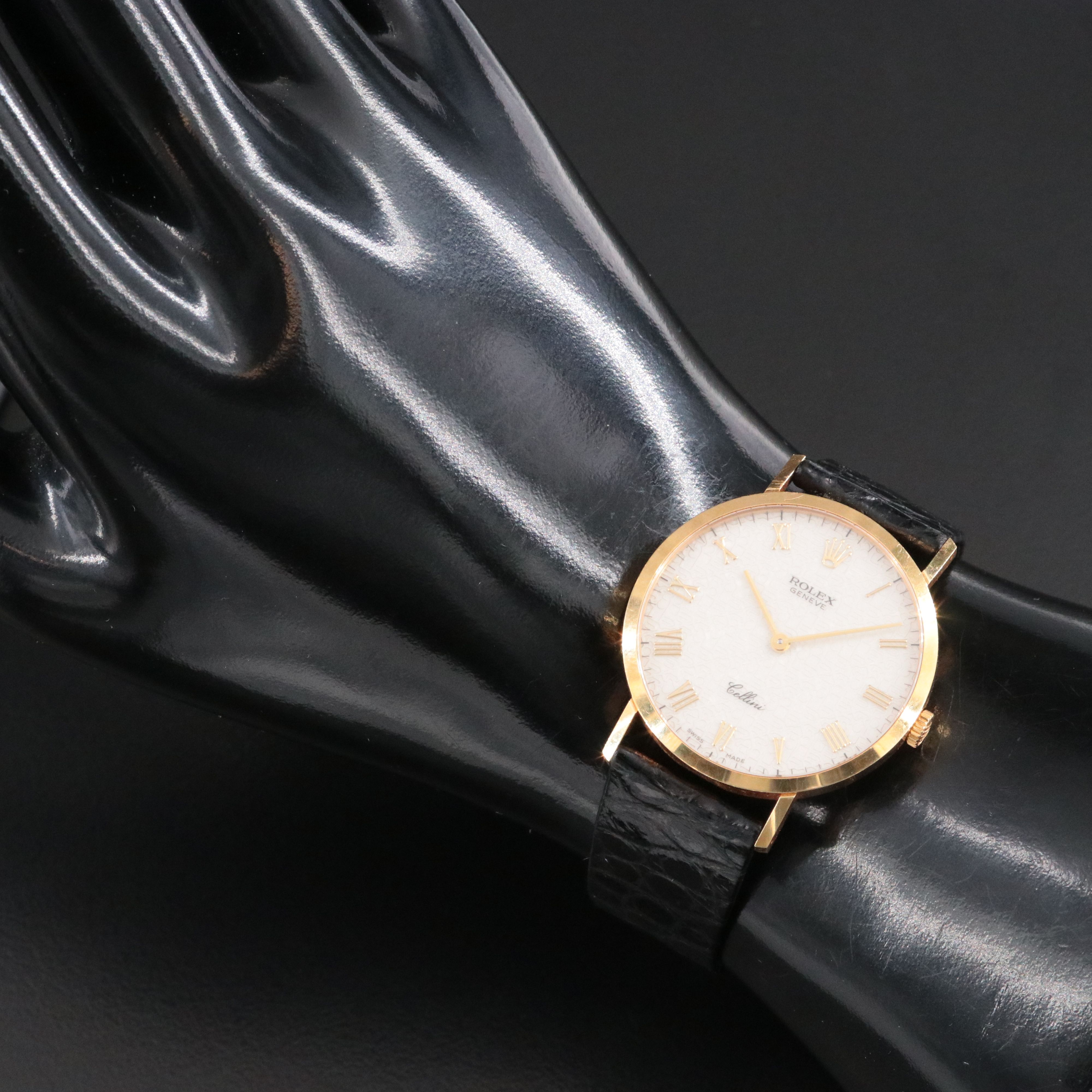 18K Rolex Cellini Manual Wind Ivory Jubilee Dial Model 4112 Watch