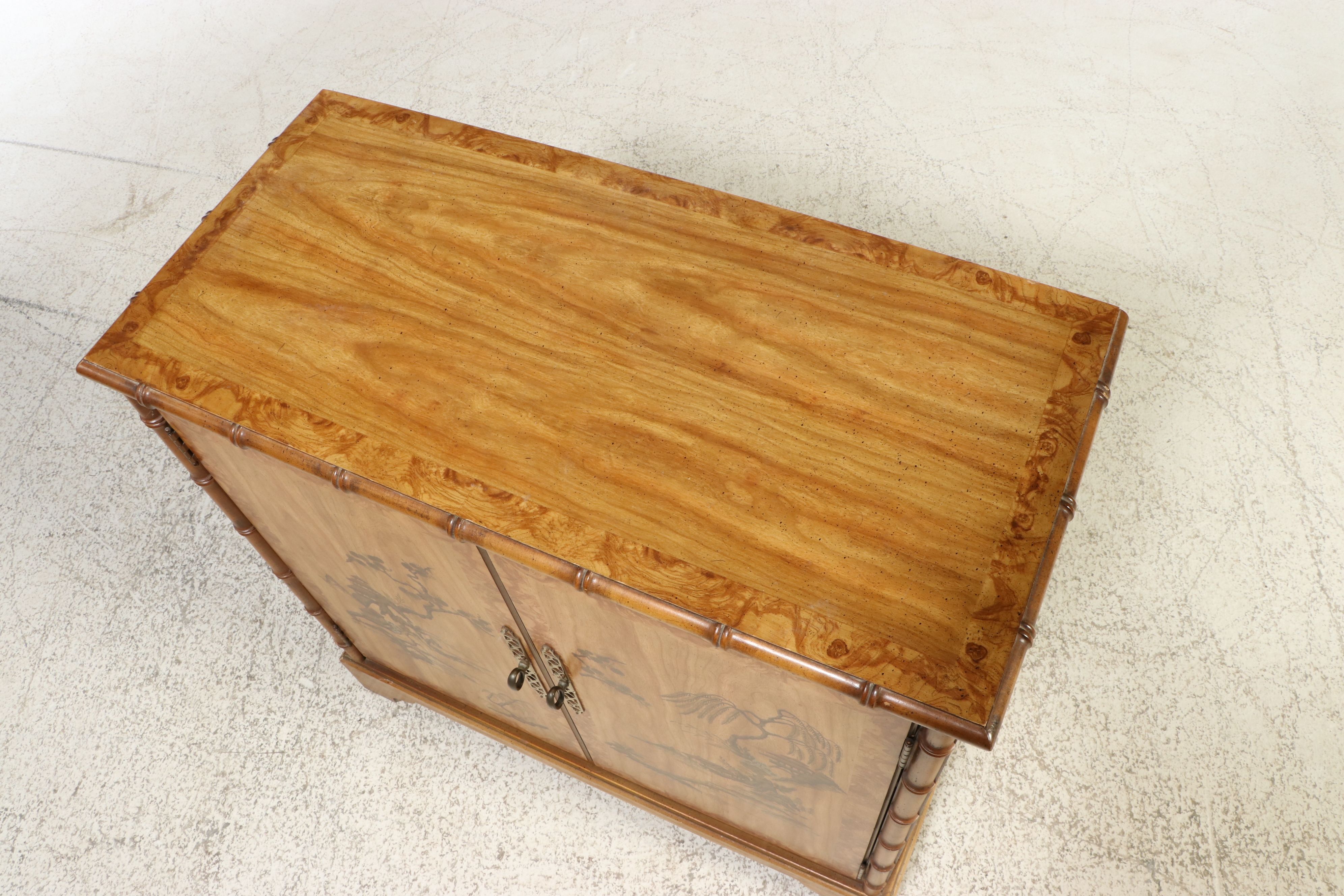 Drexel Heritage Chinoiserie Faux Bamboo Cabinet, Late 20th Century