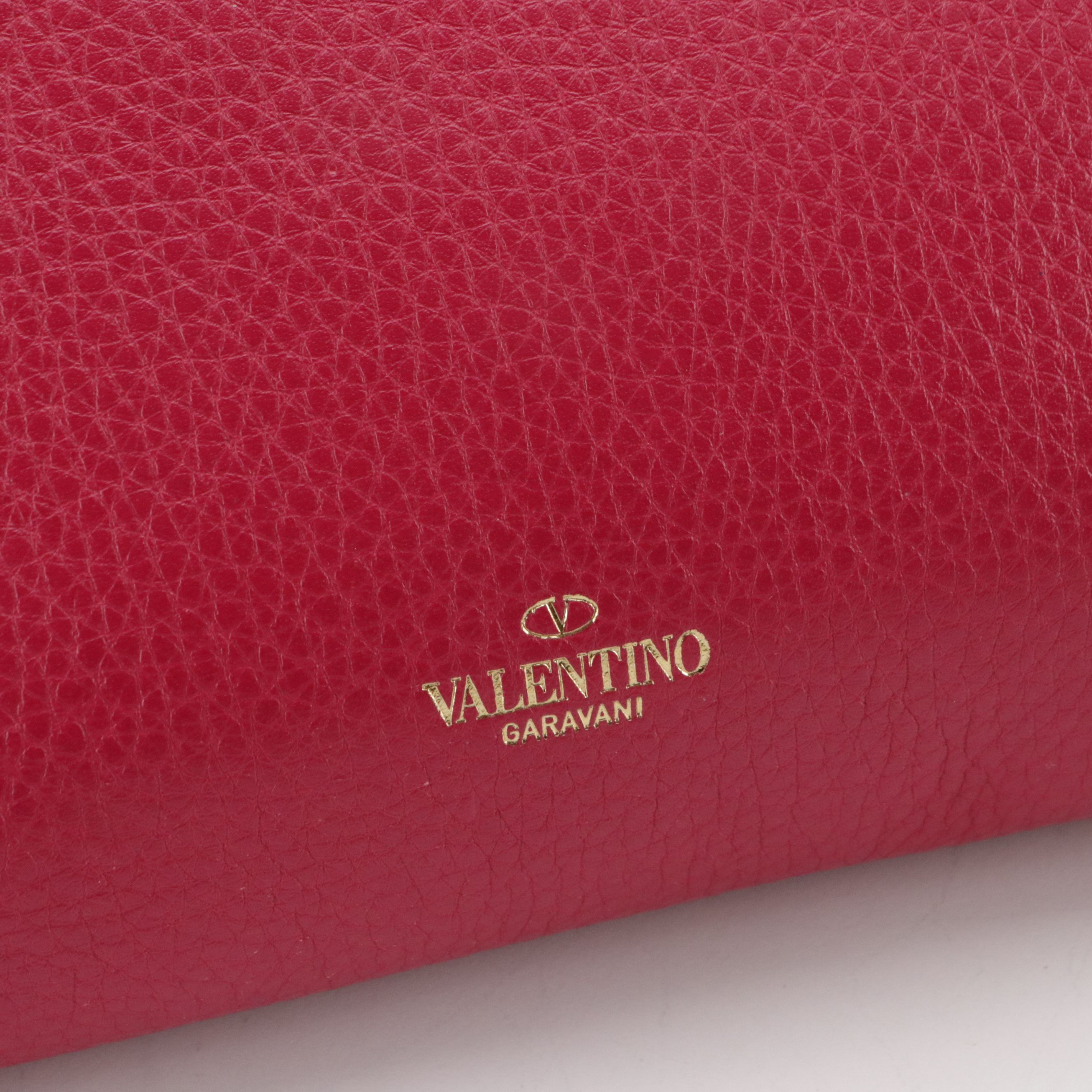 Valentino Double Flap Two-Way Crossbody Bag in Rockstud Pink Grained Leather