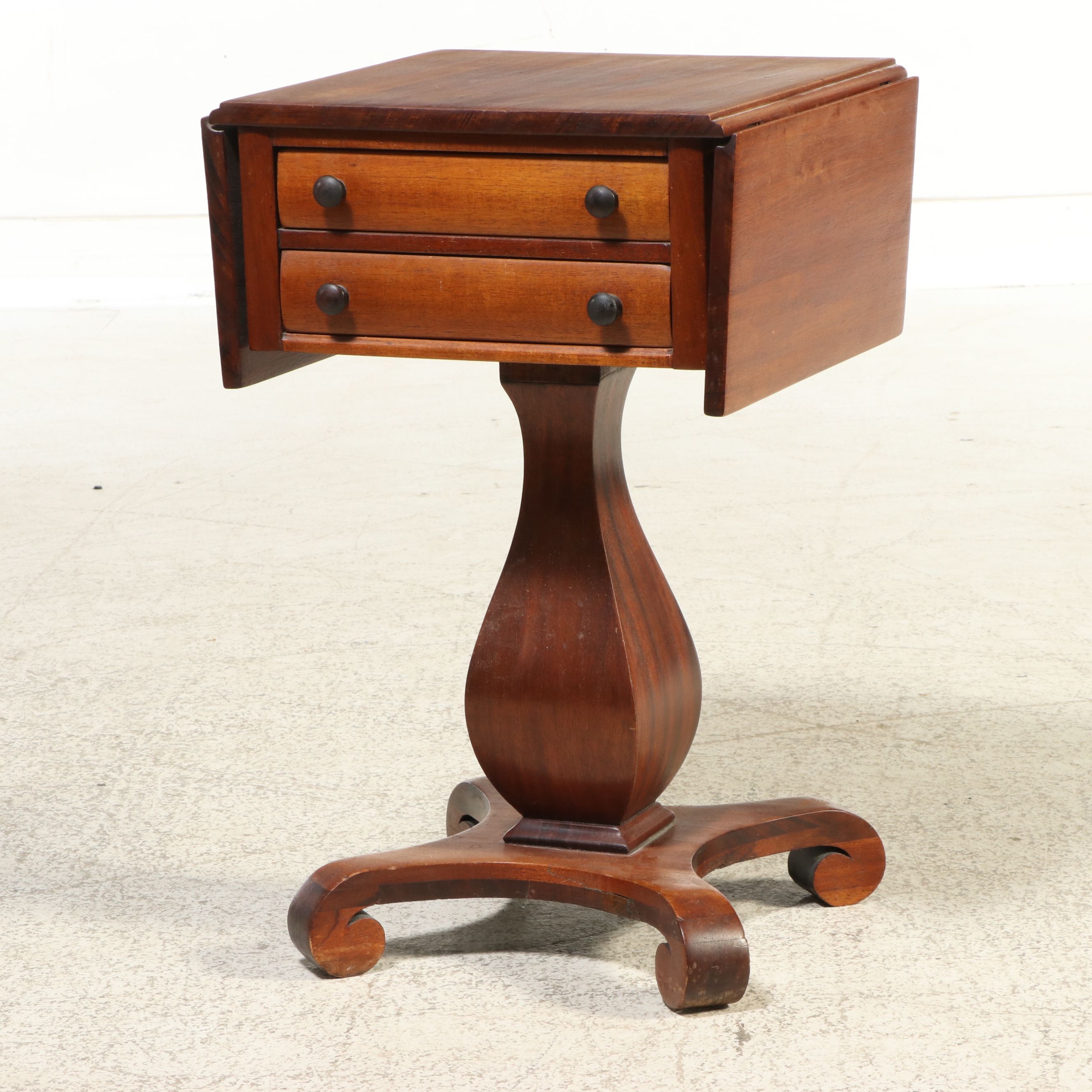 Empire Style Cherry Drop-Leaf Sewing Table