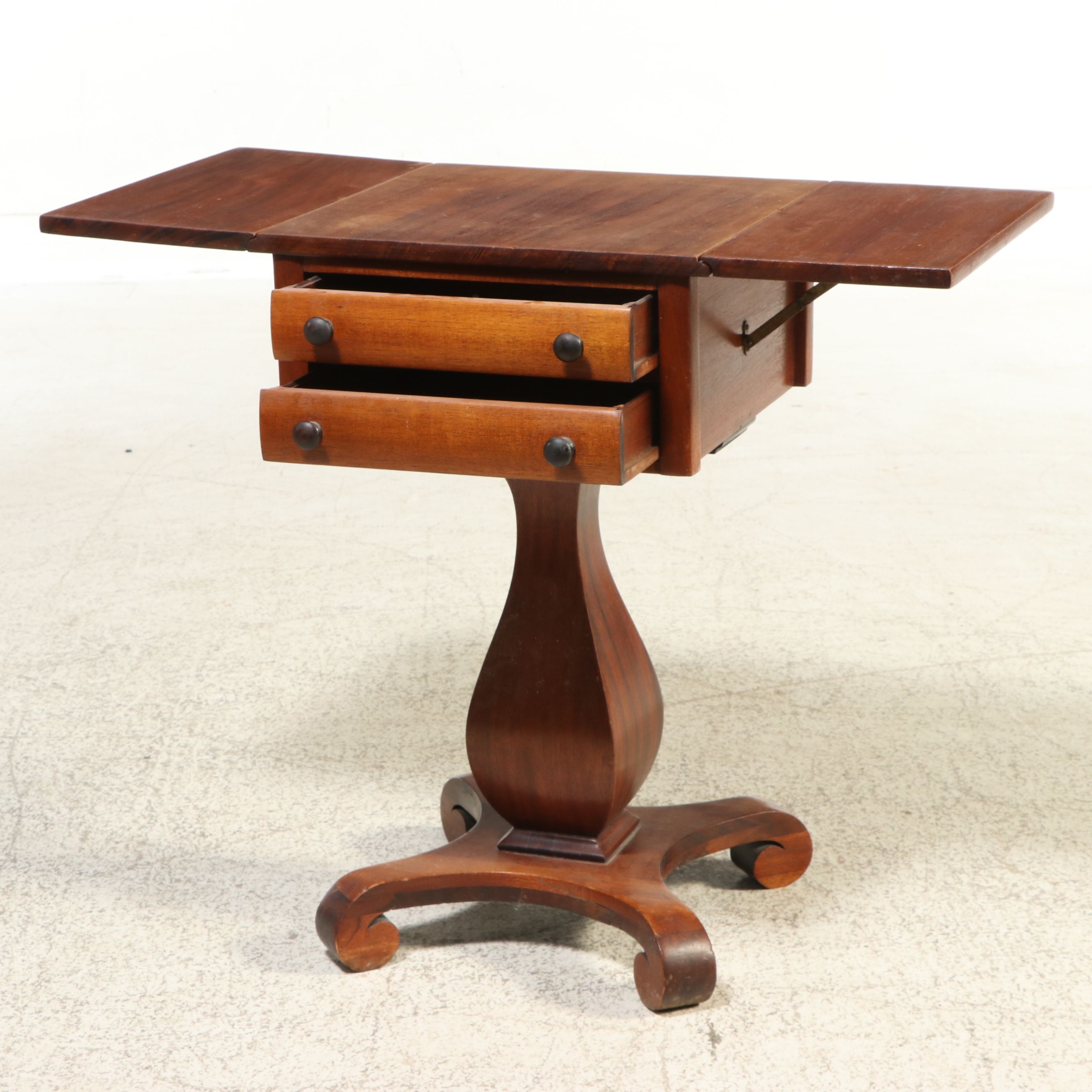 Empire Style Cherry Drop-Leaf Sewing Table