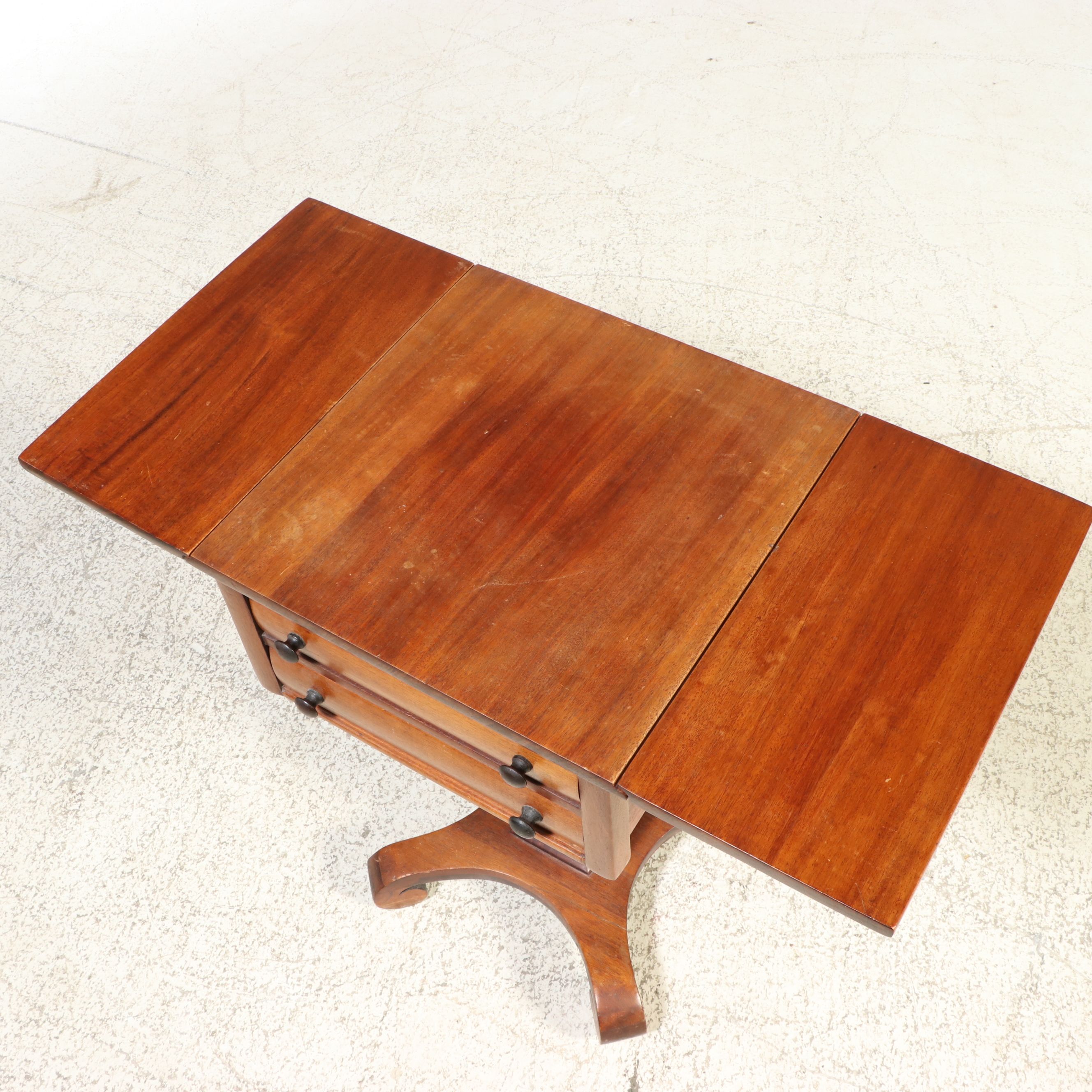 Empire Style Cherry Drop-Leaf Sewing Table