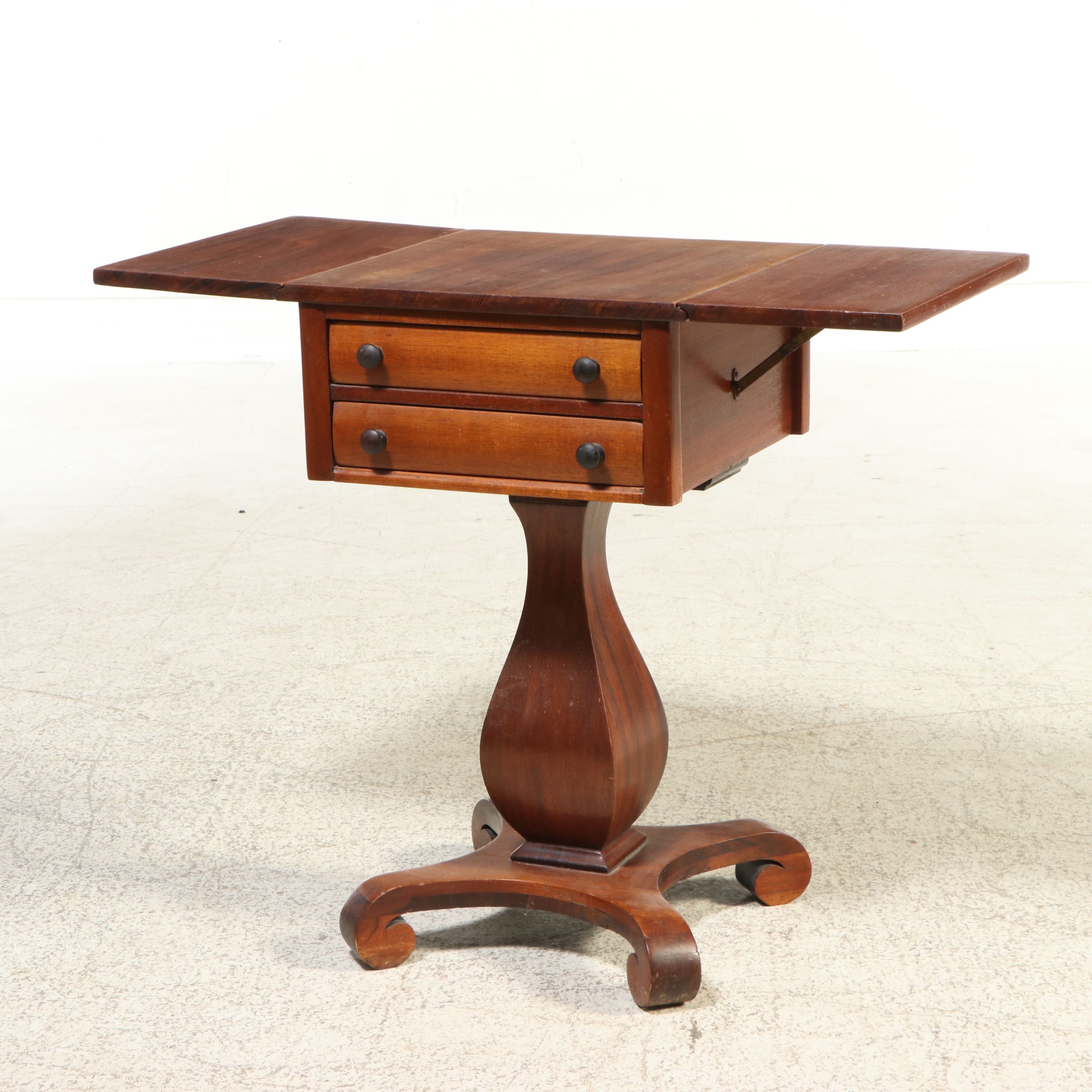 Empire Style Cherry Drop-Leaf Sewing Table