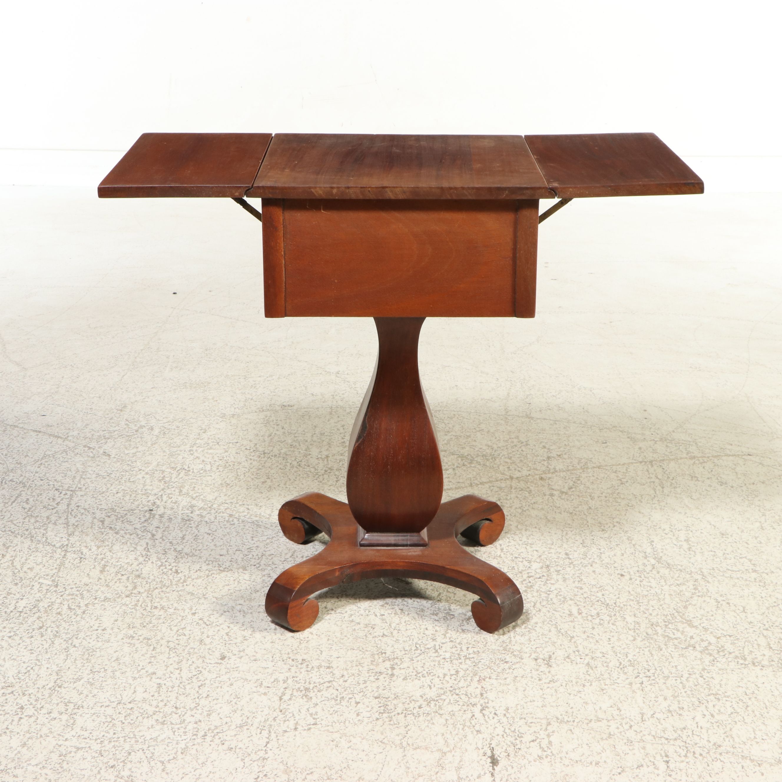 Empire Style Cherry Drop-Leaf Sewing Table