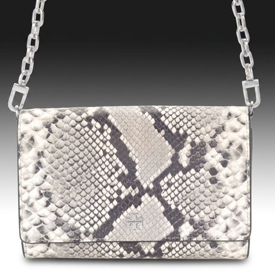 Tory Burch Snakeskin Embossed Leather Crossbody Bag