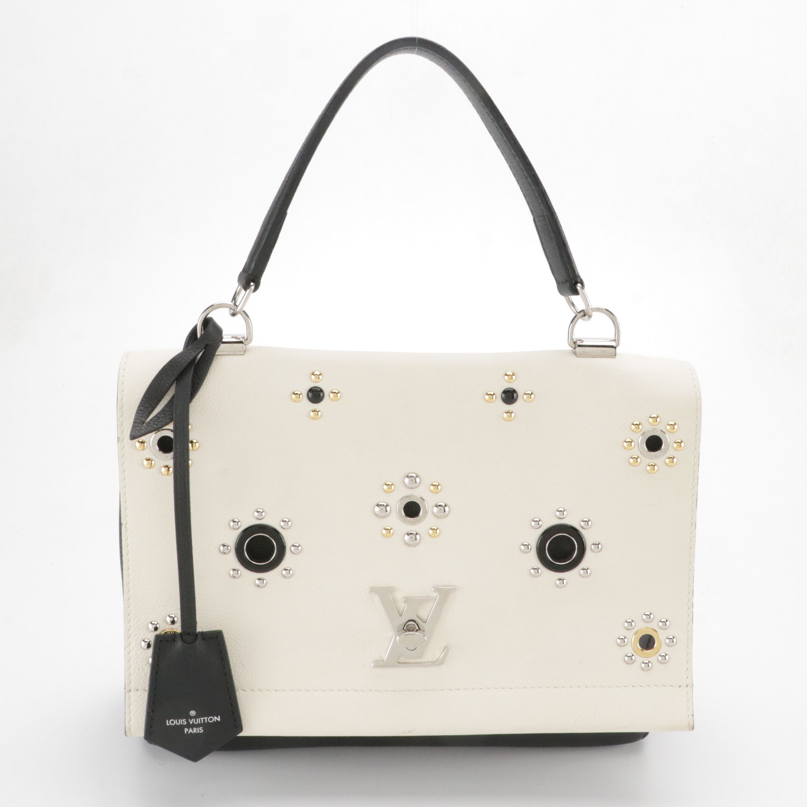 Louis Vuitton Lockme II Mechanical Flowers Two-Way Bag in B&W Grained Leather