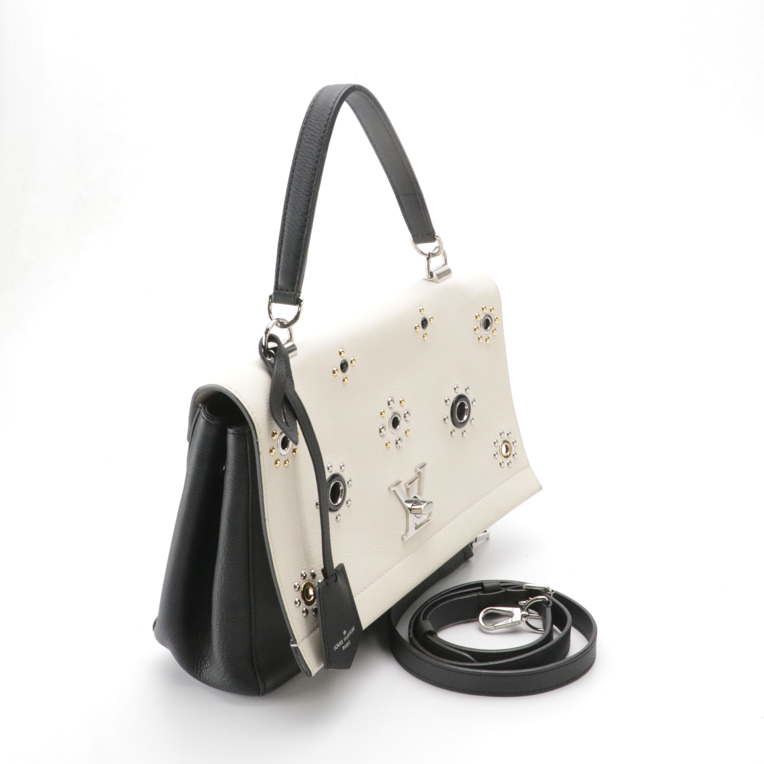 Louis Vuitton Lockme II Mechanical Flowers Two-Way Bag in B&W Grained Leather