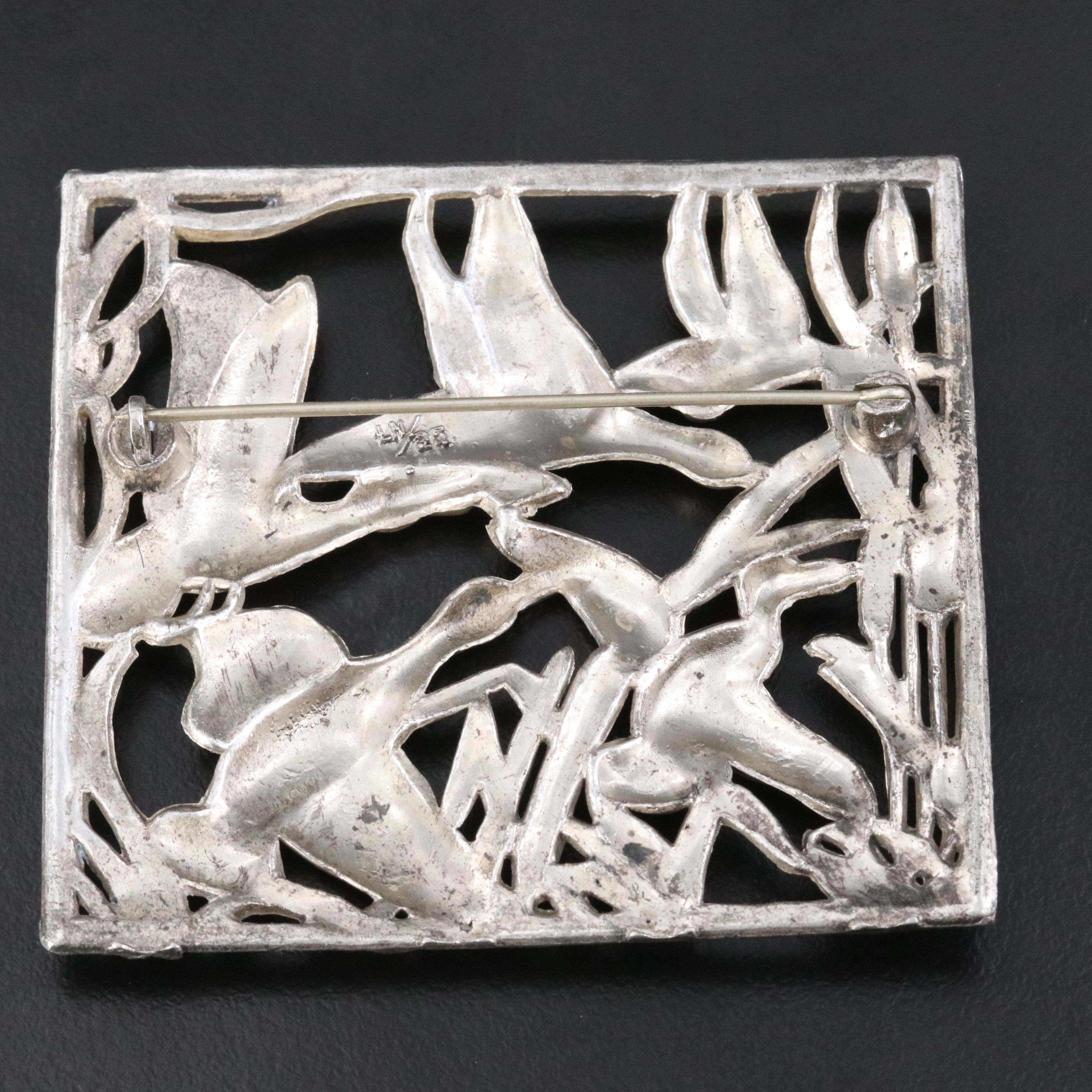 Vintage Ducks in Flight Brooch