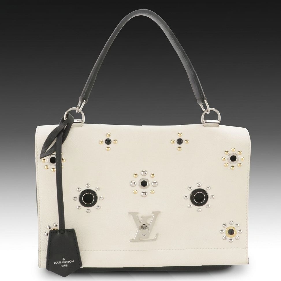 Louis Vuitton Lockme II Mechanical Flowers Two-Way Bag in B&W Grained Leather