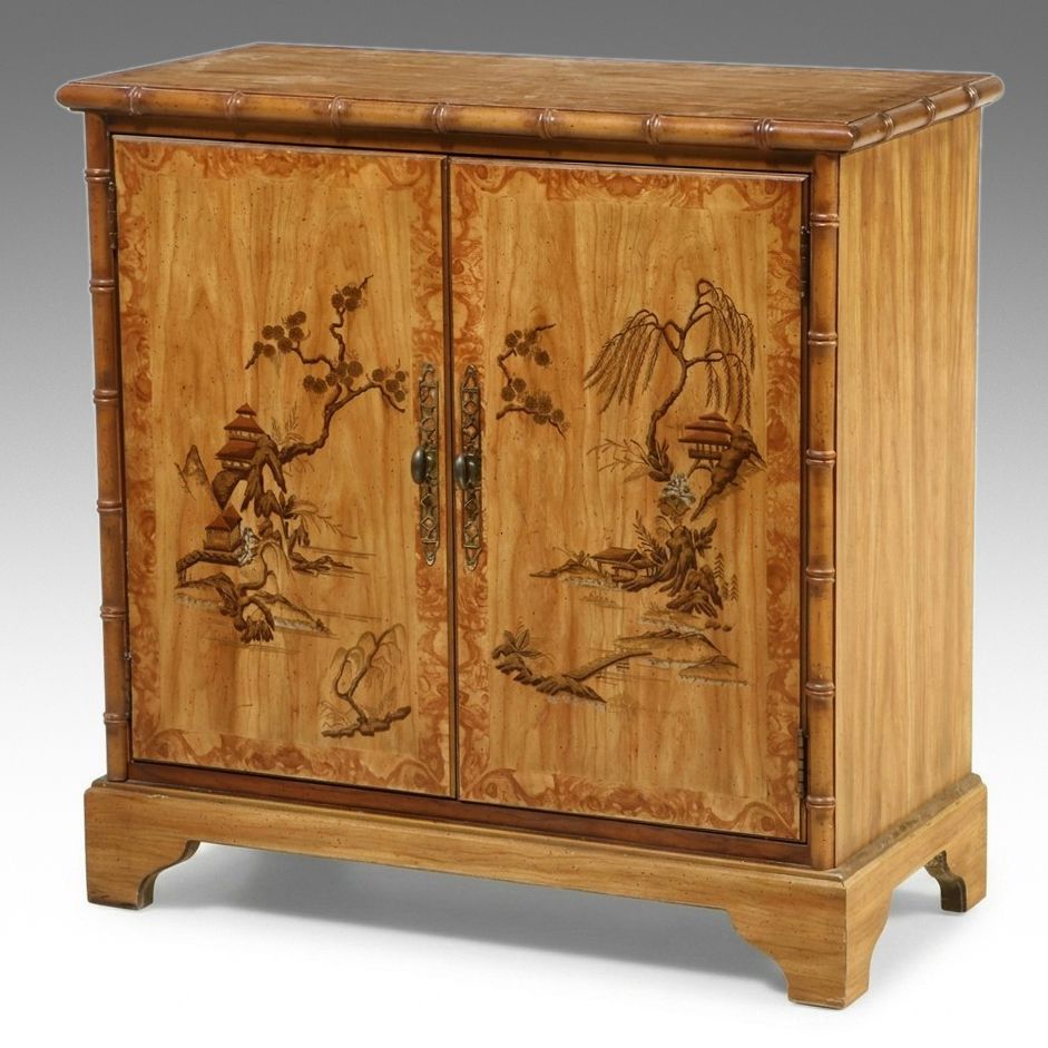 Drexel Heritage Chinoiserie Faux Bamboo Cabinet, Late 20th Century