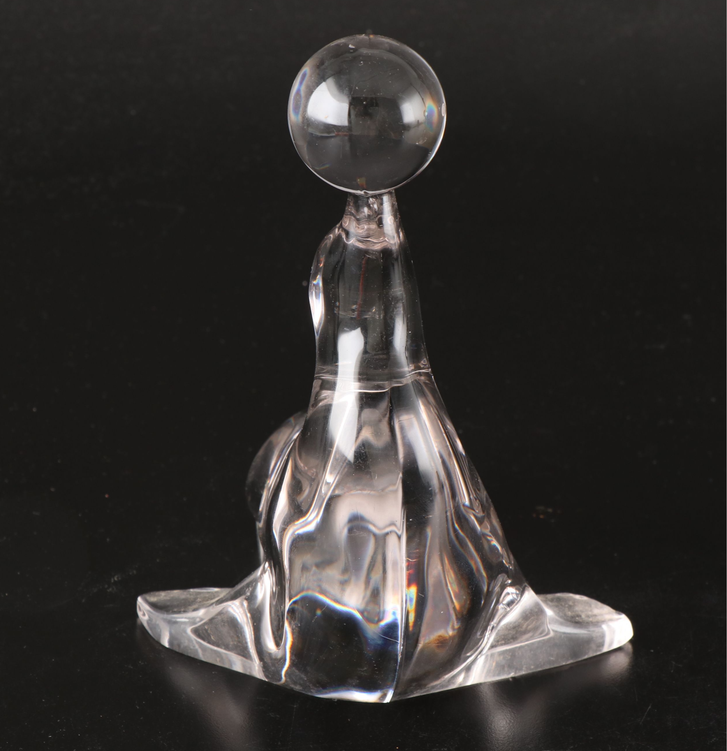 New Martinsville Glass Seal with Ball Bookend Pair
