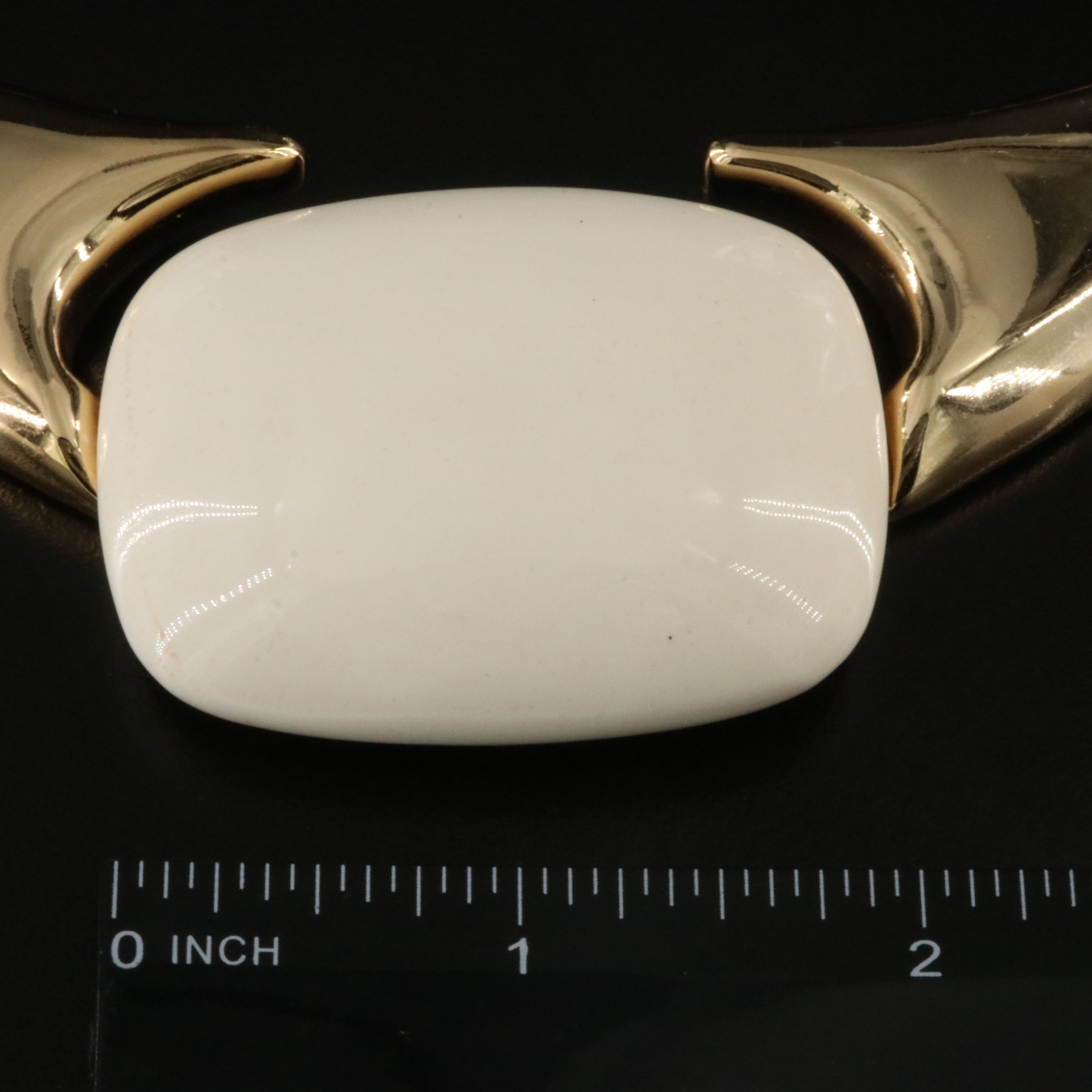 Lanvin Paris Cream Resin Collar Necklace
