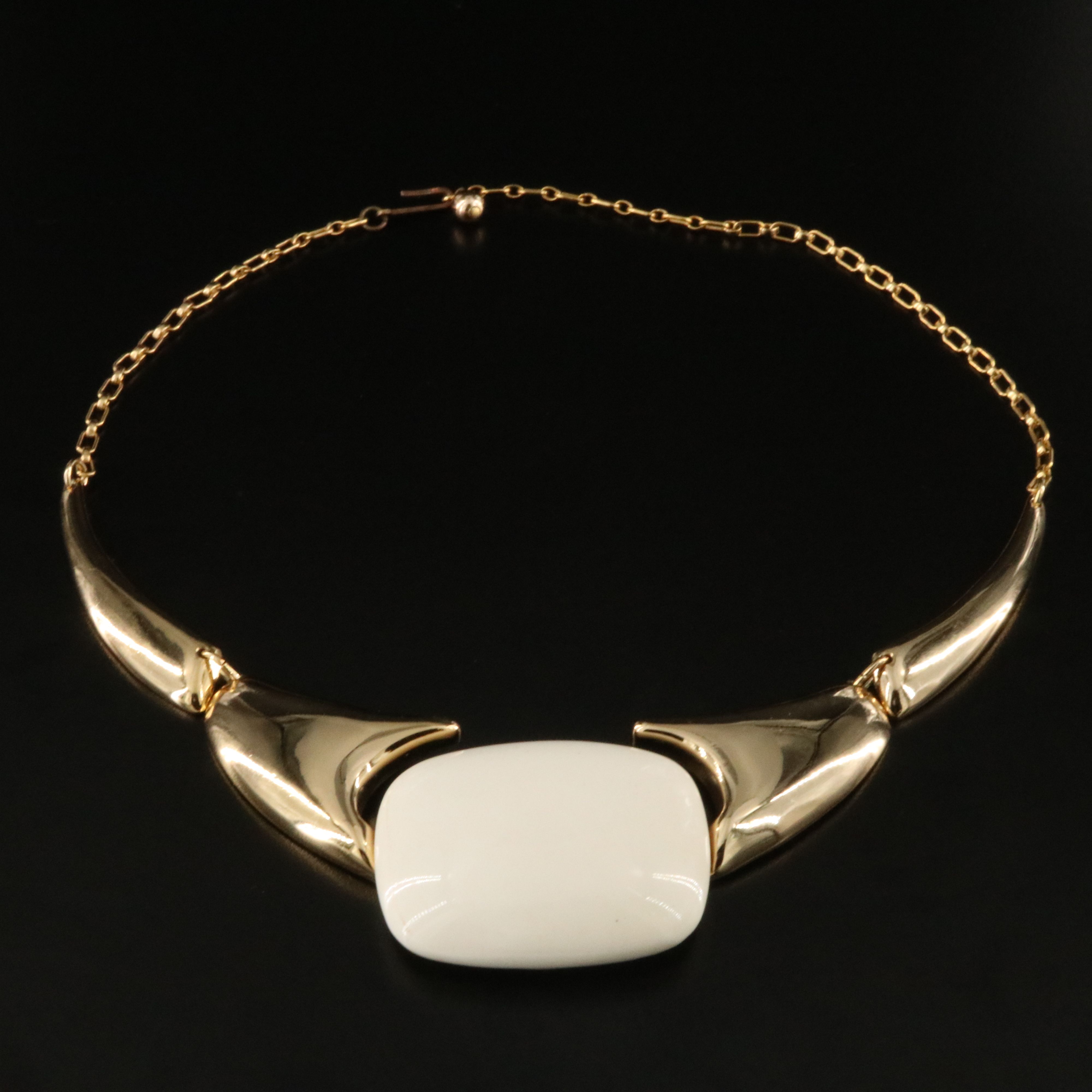 Lanvin Paris Cream Resin Collar Necklace