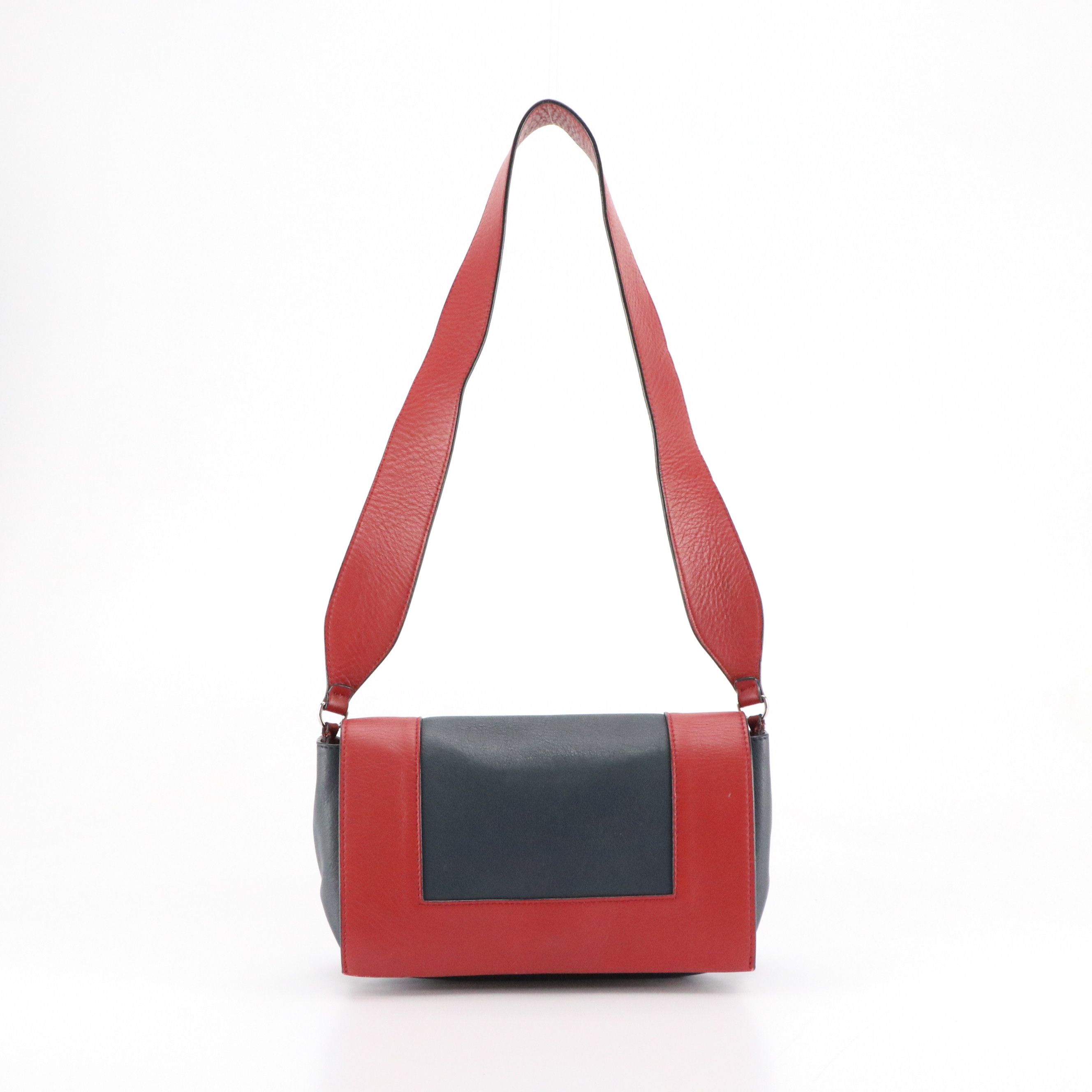 Celine Medium Frame Bag in Navy/Red Leather