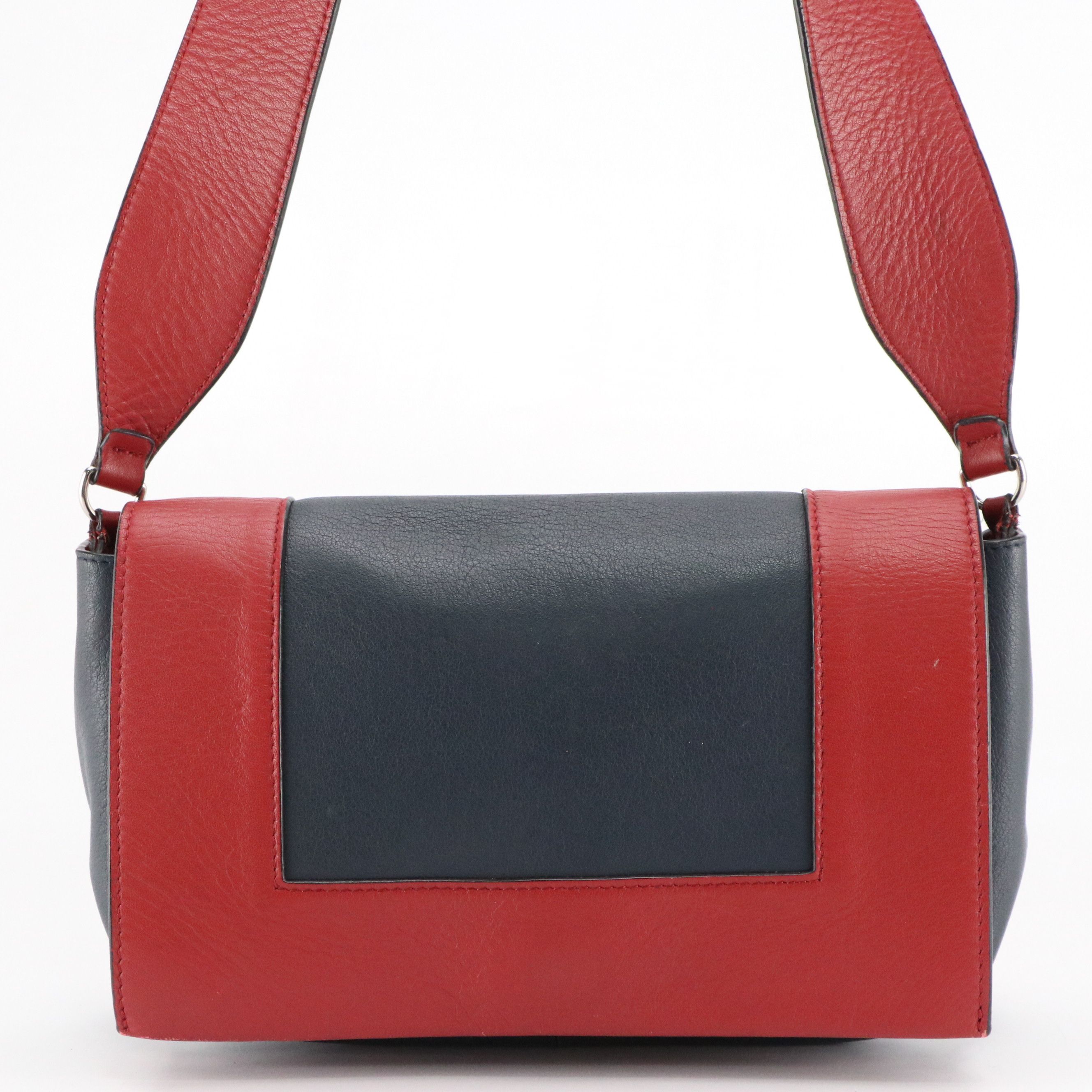 Celine Medium Frame Bag in Navy/Red Leather