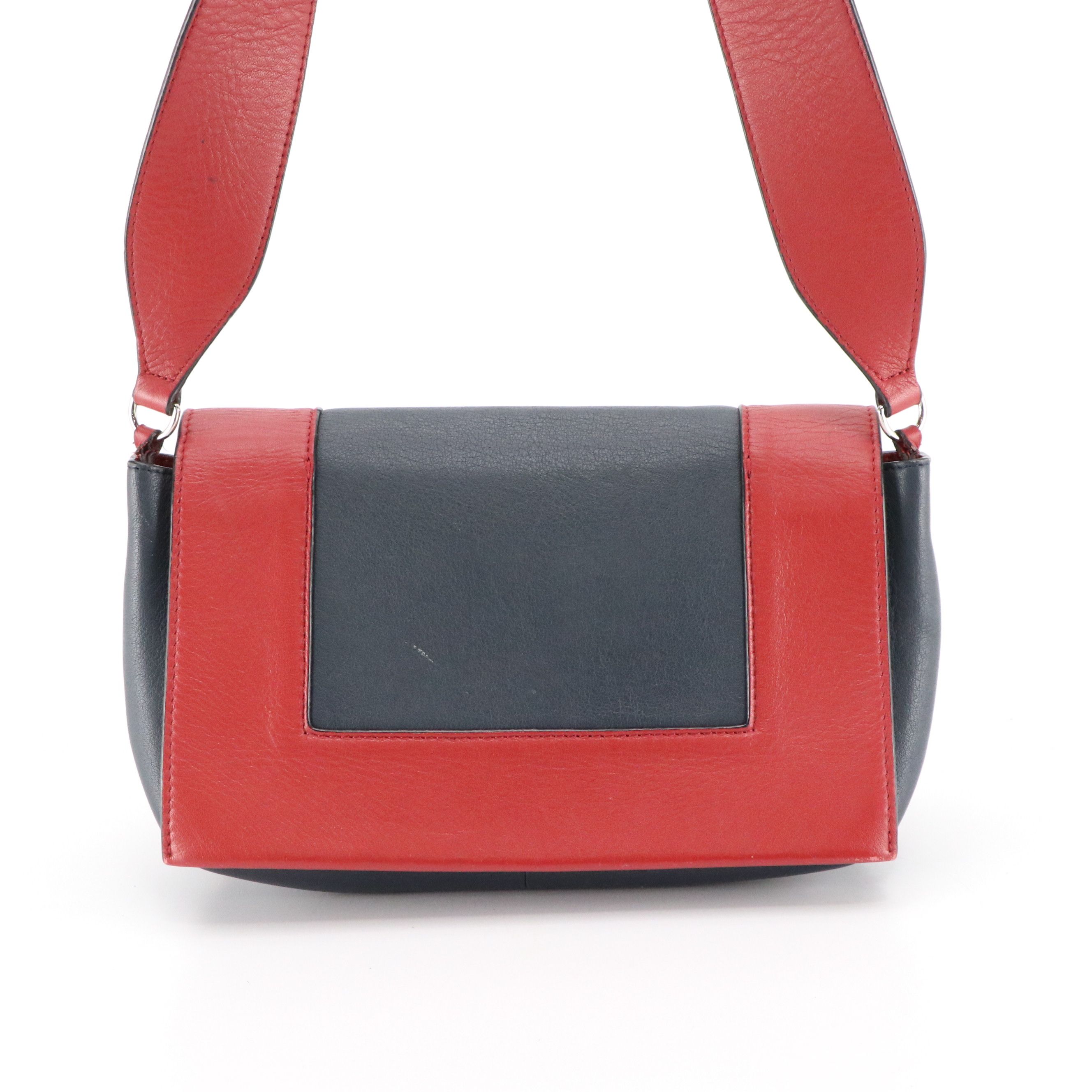 Celine Medium Frame Bag in Navy/Red Leather