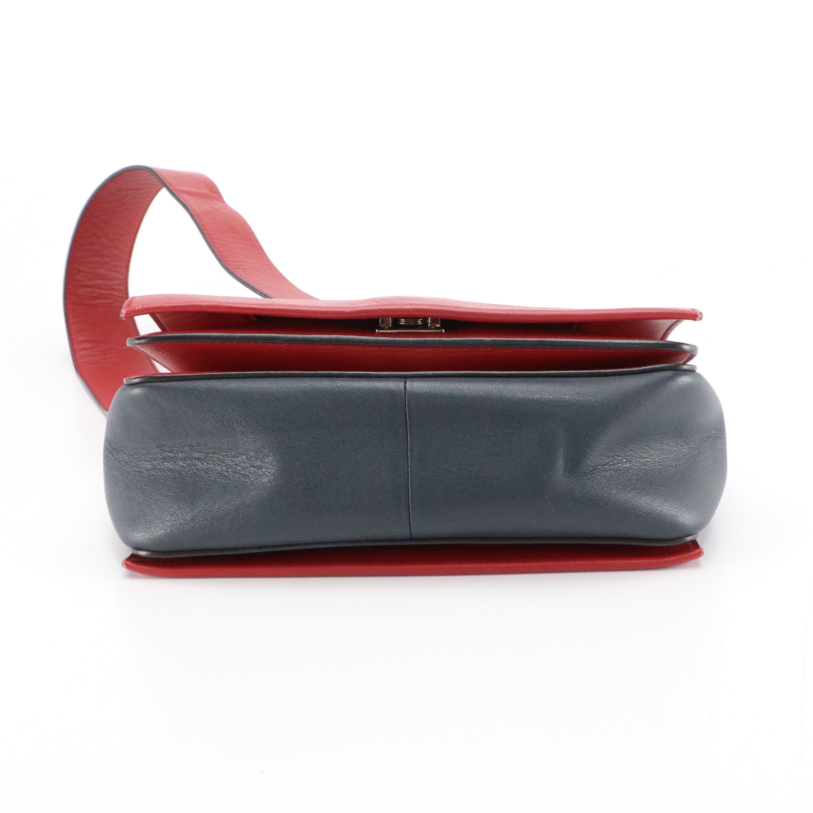 Celine Medium Frame Bag in Navy/Red Leather