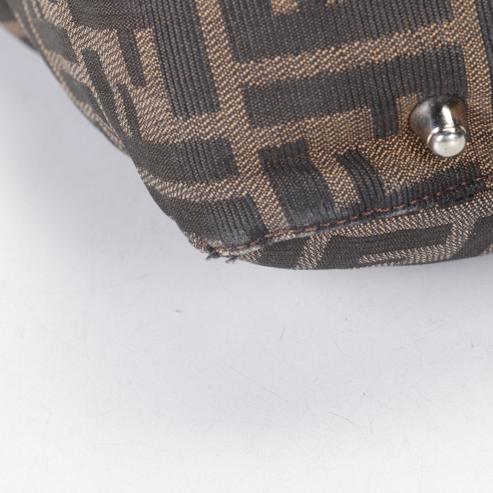 Fendi FF Zucca Jacquard Canvas and Leather Handbag