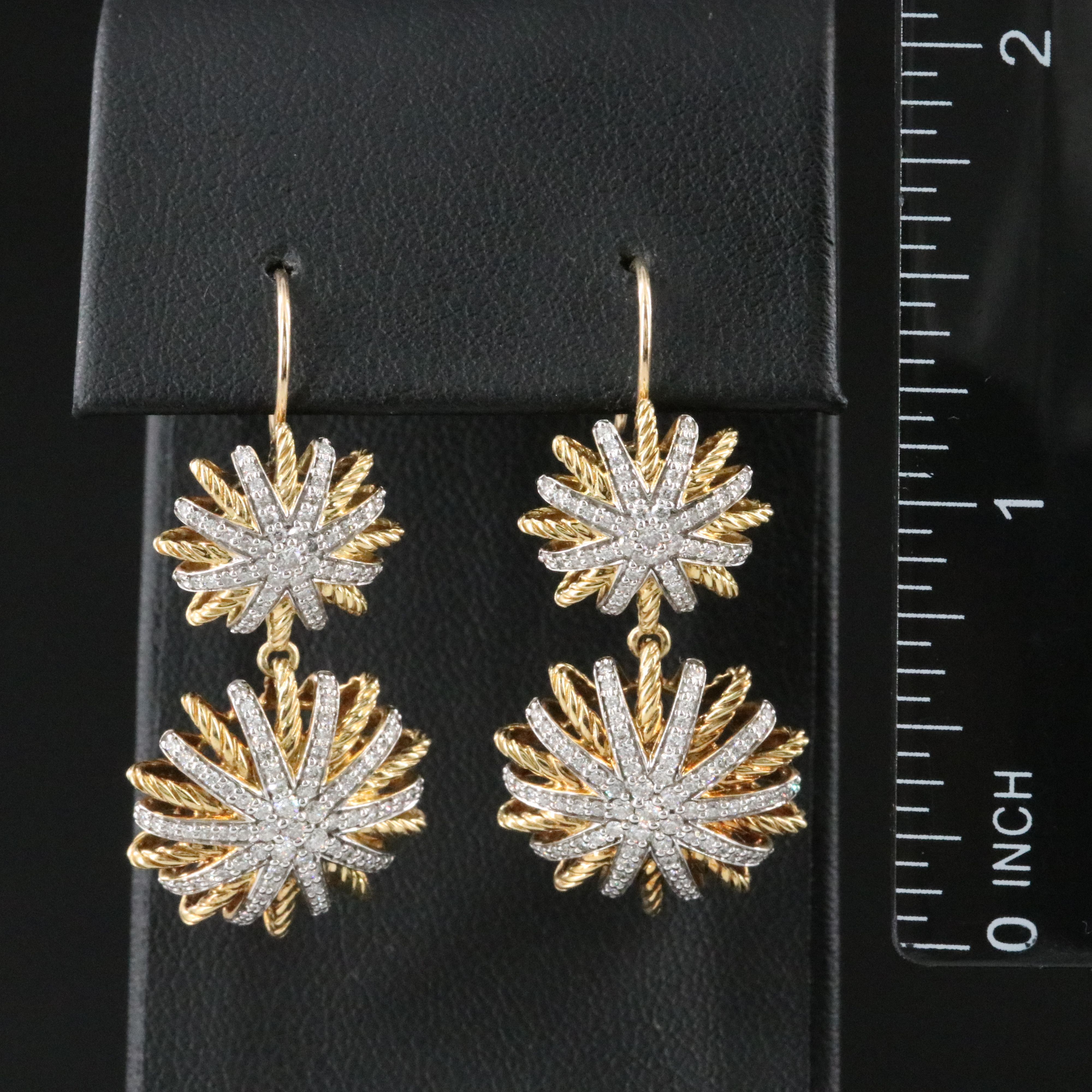 David Yurman Starburst 18K 1.48 CTW Diamond Earrings
