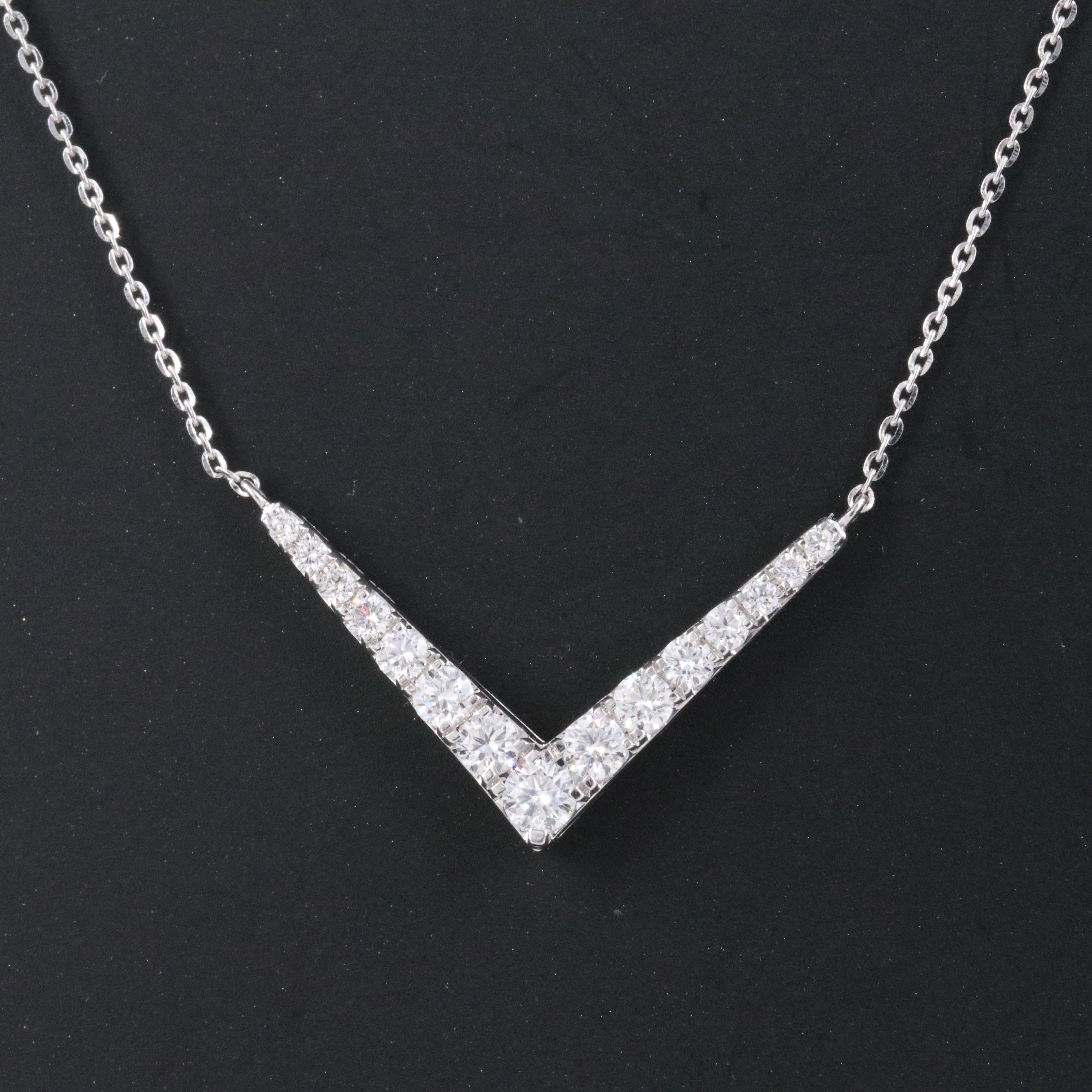 14K 0.47 CTW Lab Grown Diamond Chevron Necklace