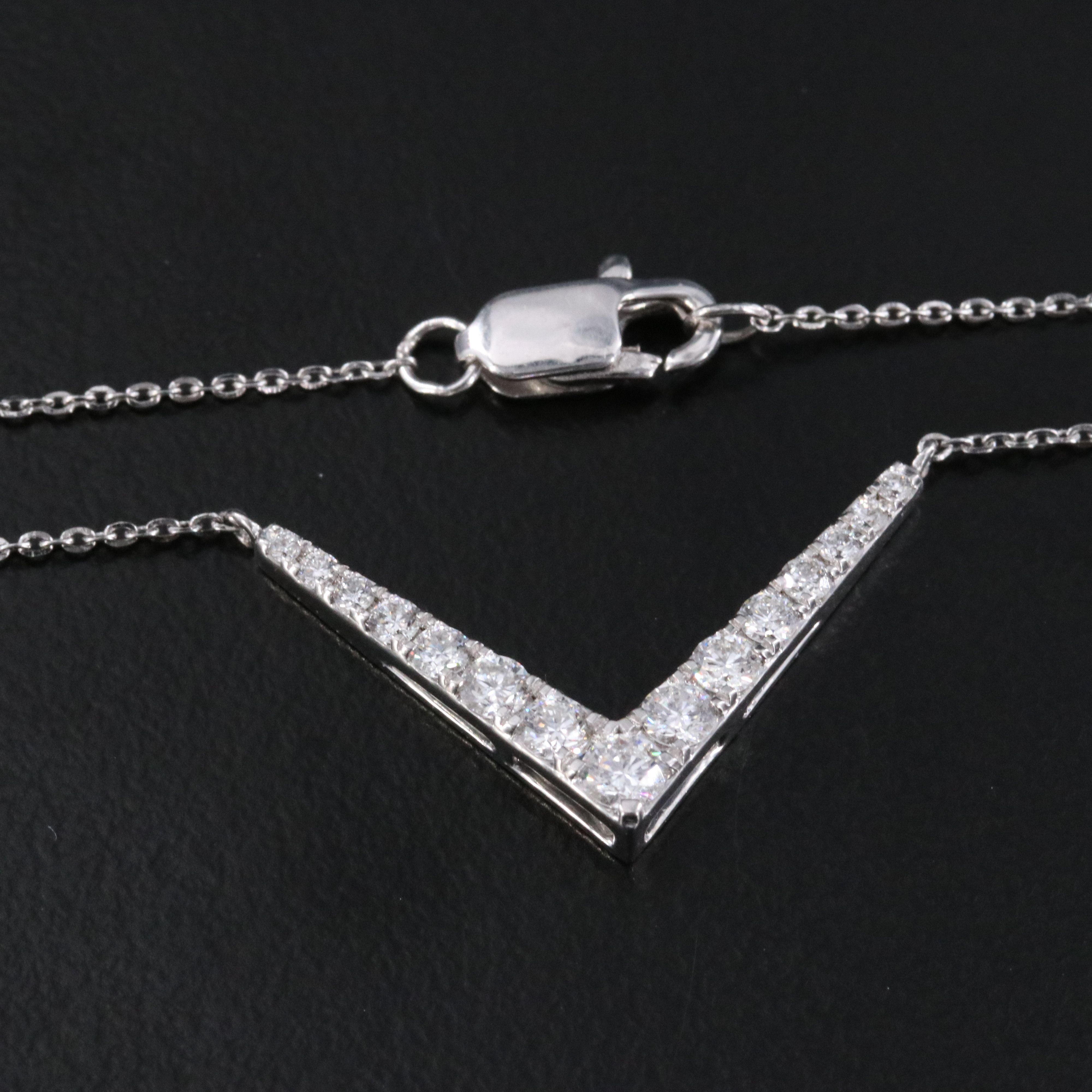14K 0.47 CTW Lab Grown Diamond Chevron Necklace