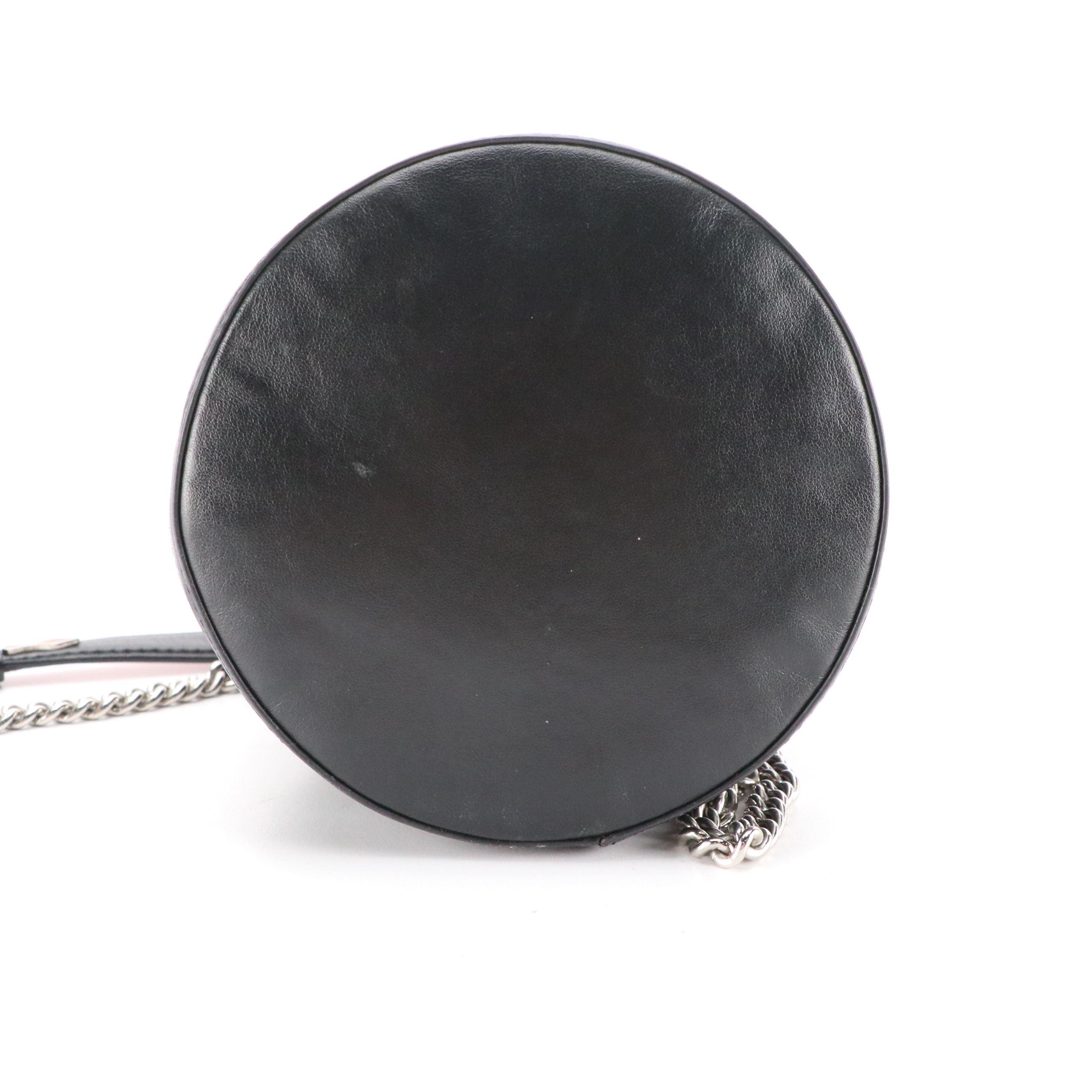 Christian Louboutin Marie Jane Mini Chain Strap Bucket Bag in Black Calfskin