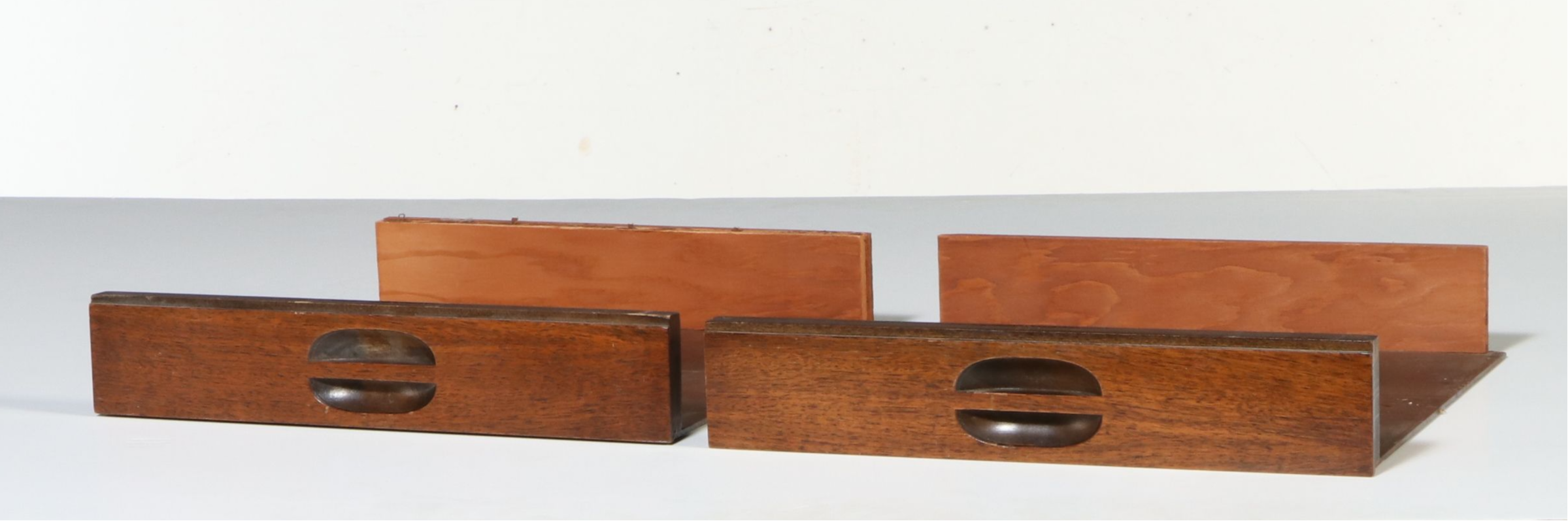Pair of Mid Century Modern Style Walnut Specimen or Map Cabinets
