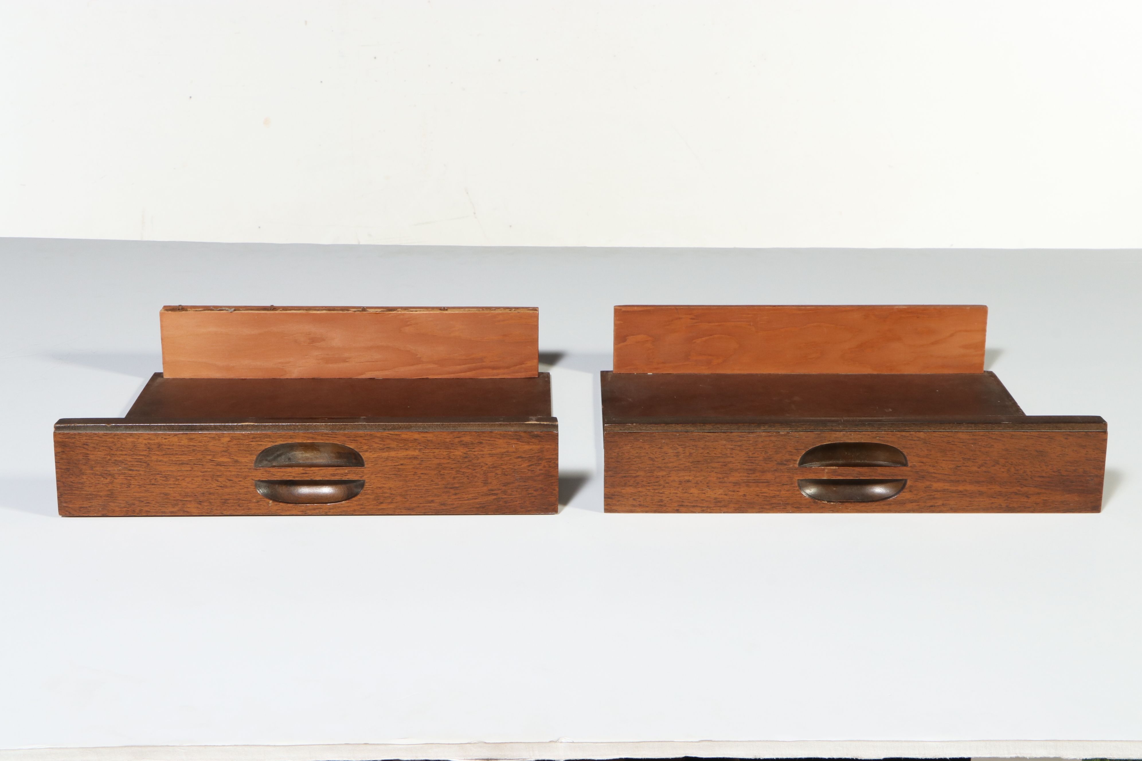 Pair of Mid Century Modern Style Walnut Specimen or Map Cabinets