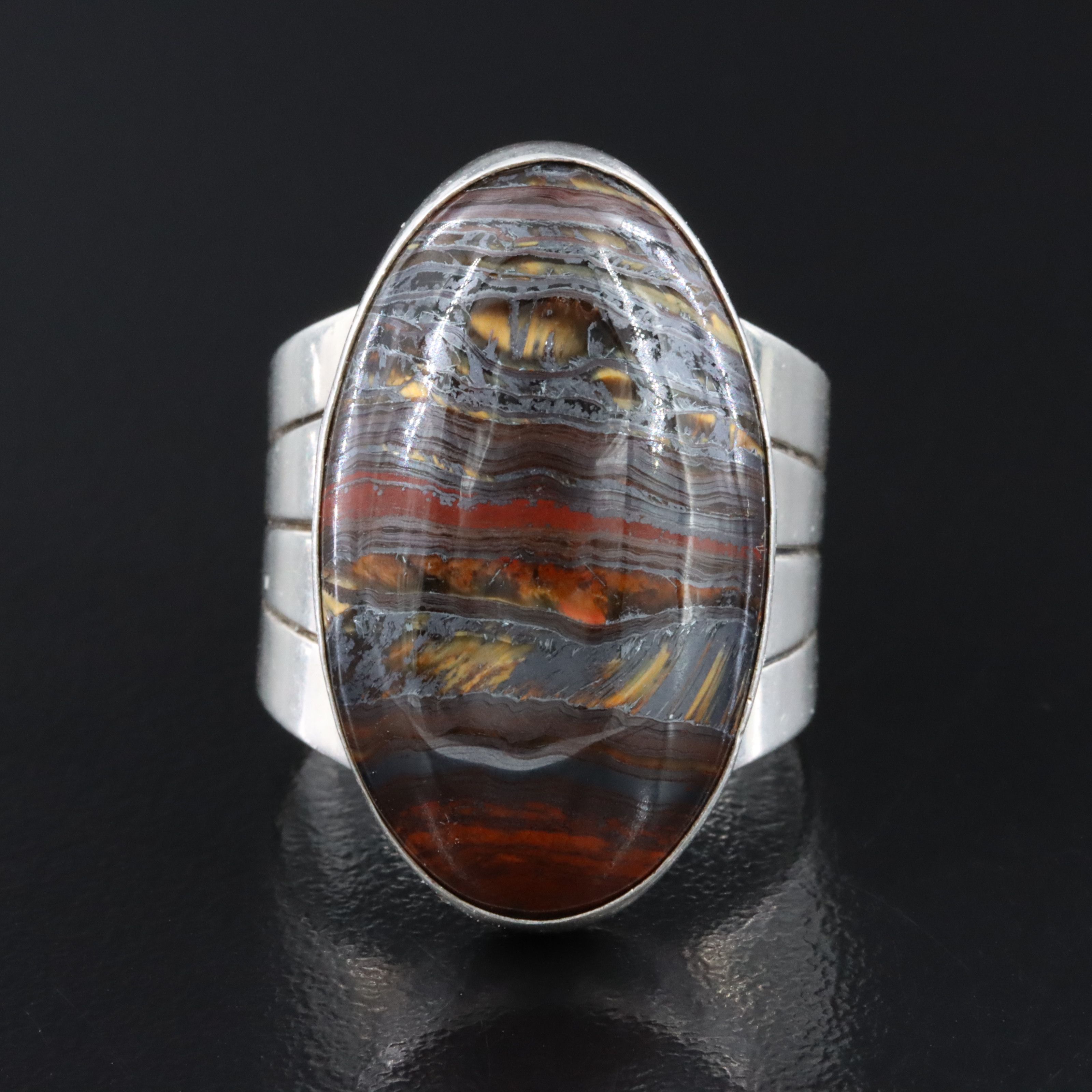 Desert Rose Trading Sterling Tiger Iron Ring